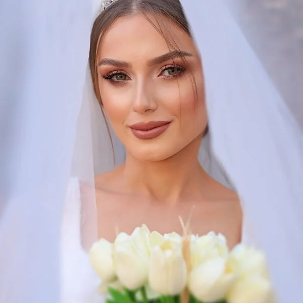 beautiful bride in the aisle