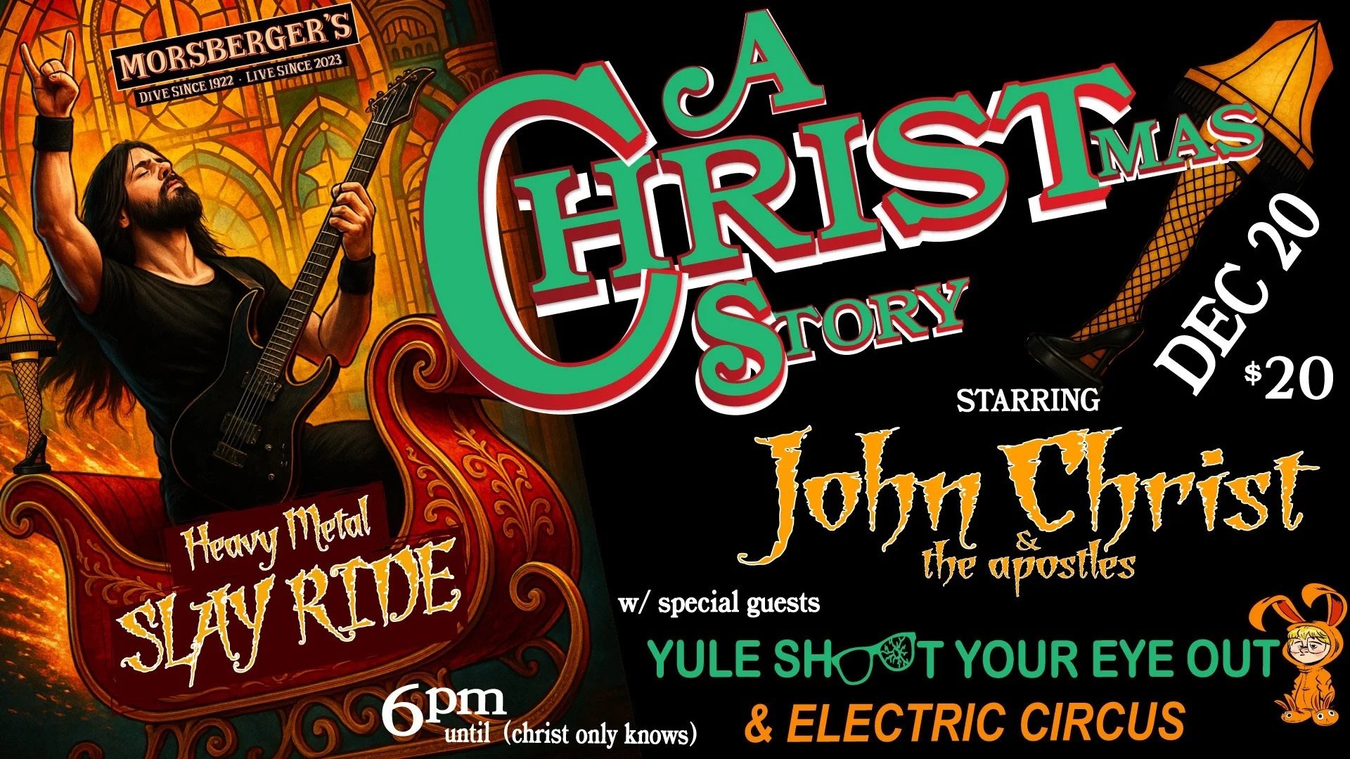 John Christ and The Apostles, Performing live, Saturday, December 20, 2025, 6 pm. Morsberger’s Tavern, 713 Frederick Road, Catonsville, MD