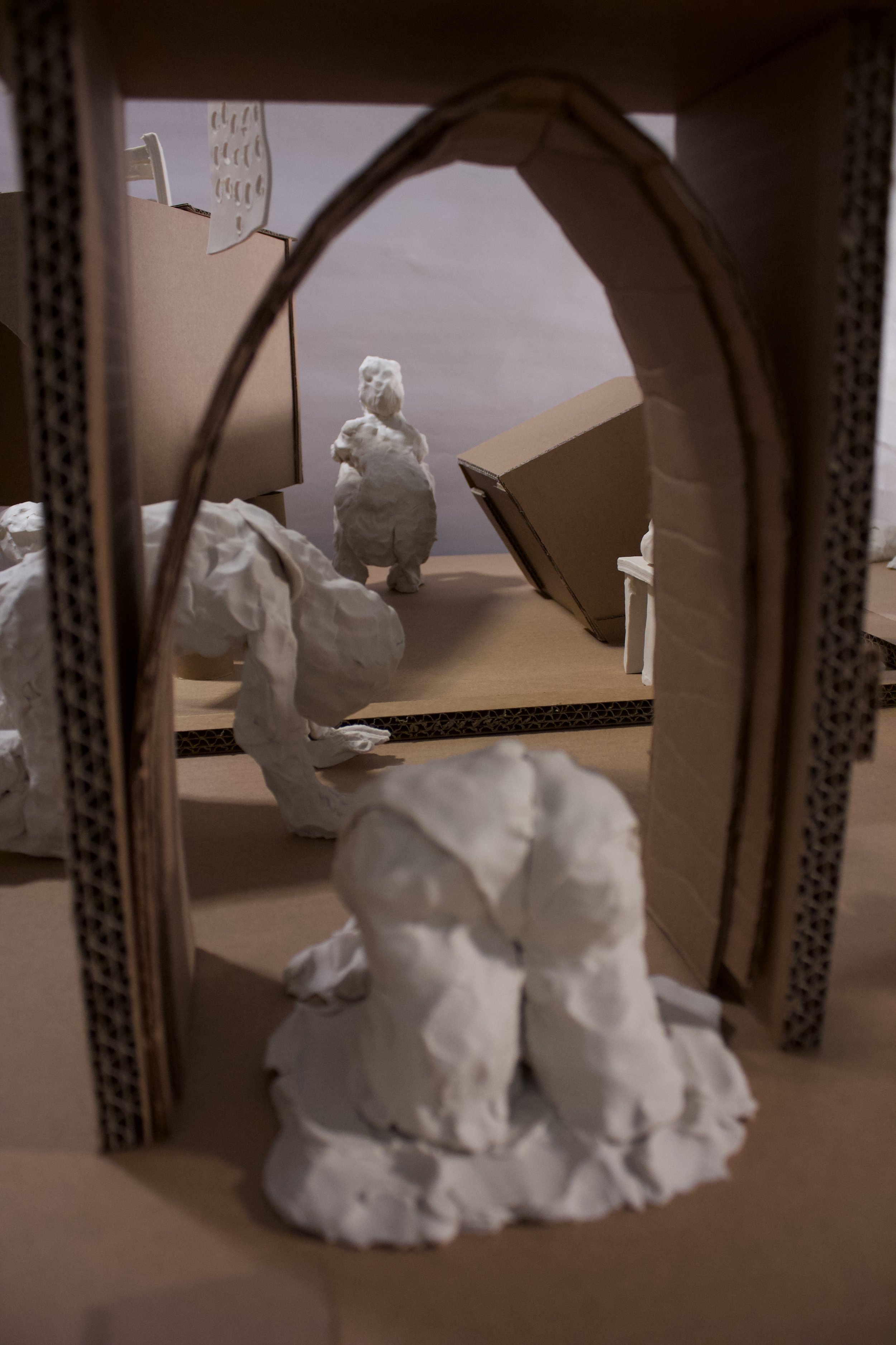 1, 2, 3, 4 ... | Porcelain, cardboard, string, wood | (detail) | 2023