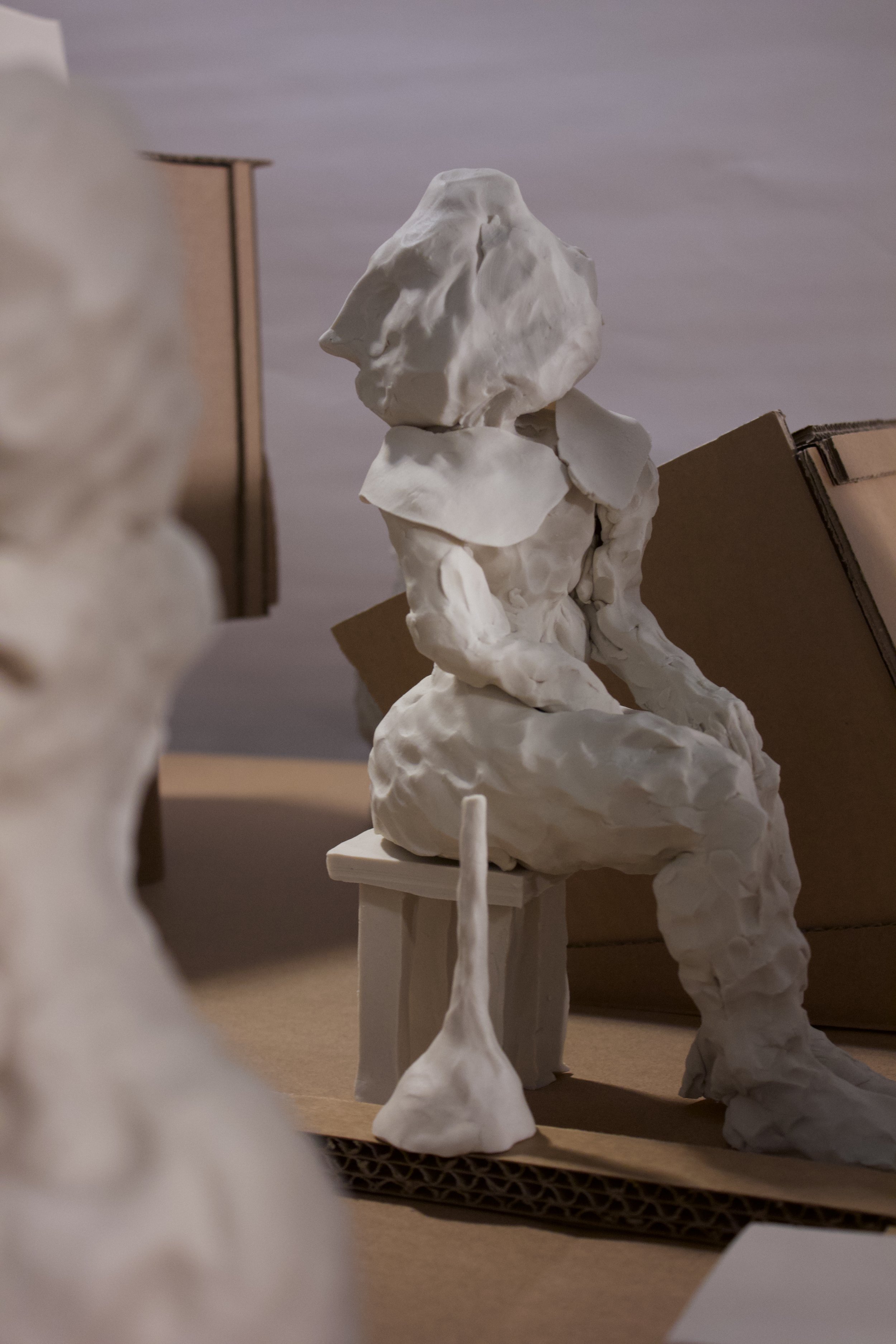 1, 2, 3, 4 ... | Porcelain, cardboard, string, wood | (detail) | 2023