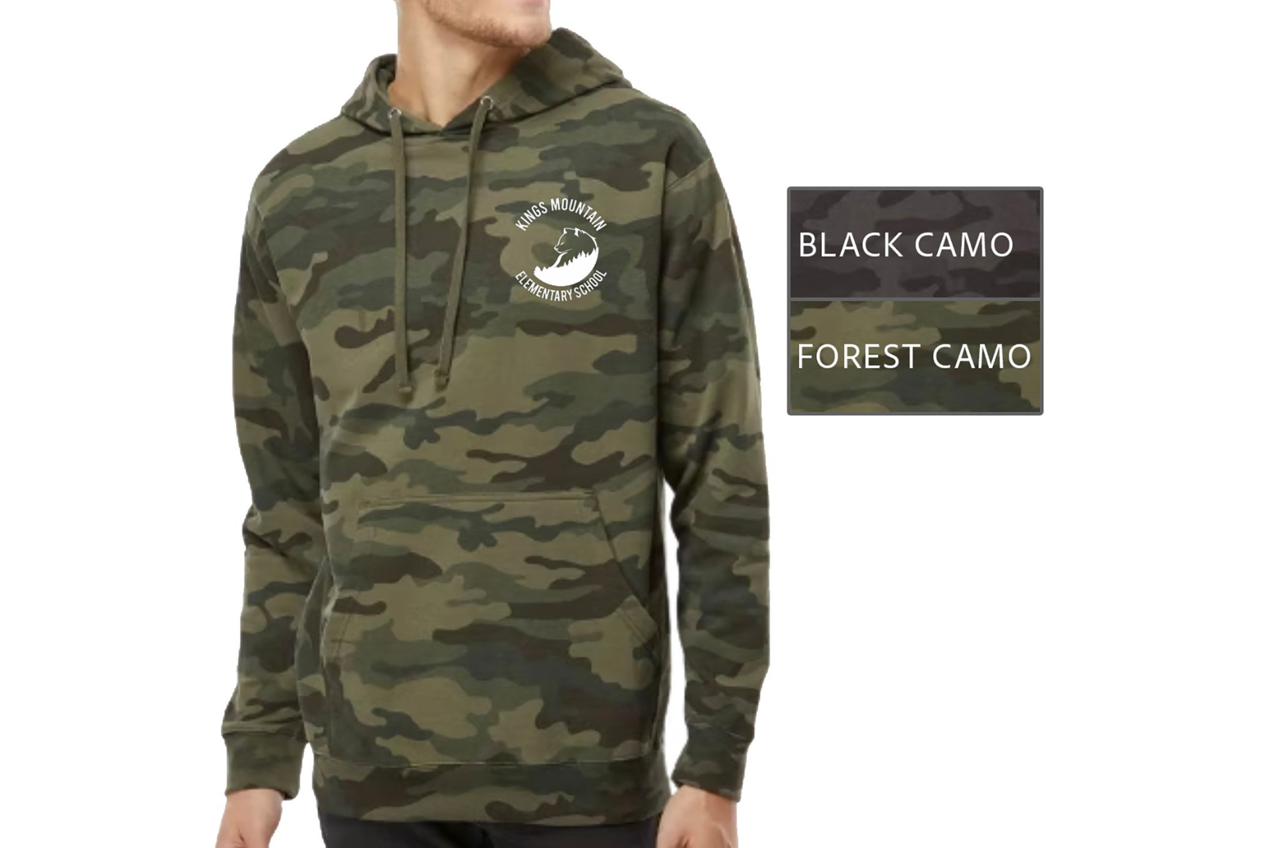 Adult Unisex Midweight Camo Hoodie