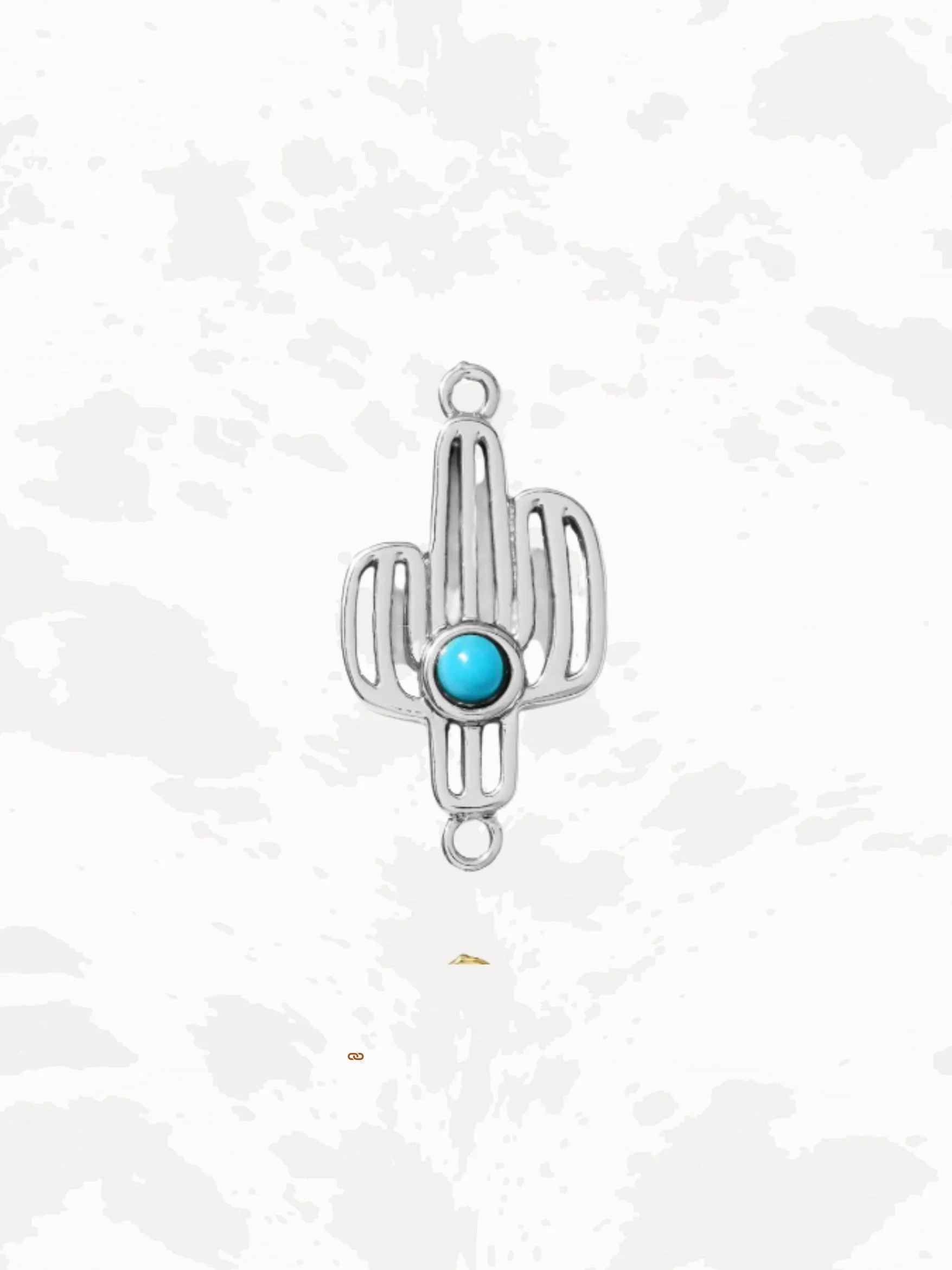 Cactus with turquoise gem in Silver
