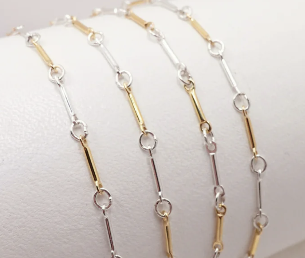 Bar Chain Mixed Metal