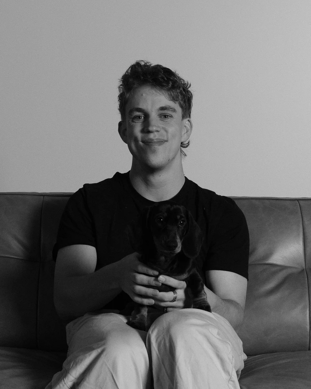 Mitchell with the office dog