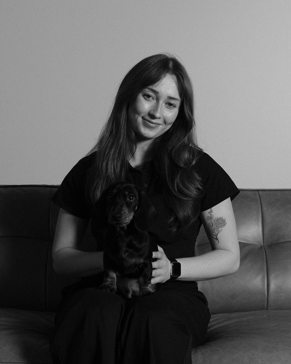 Anais with the office dog