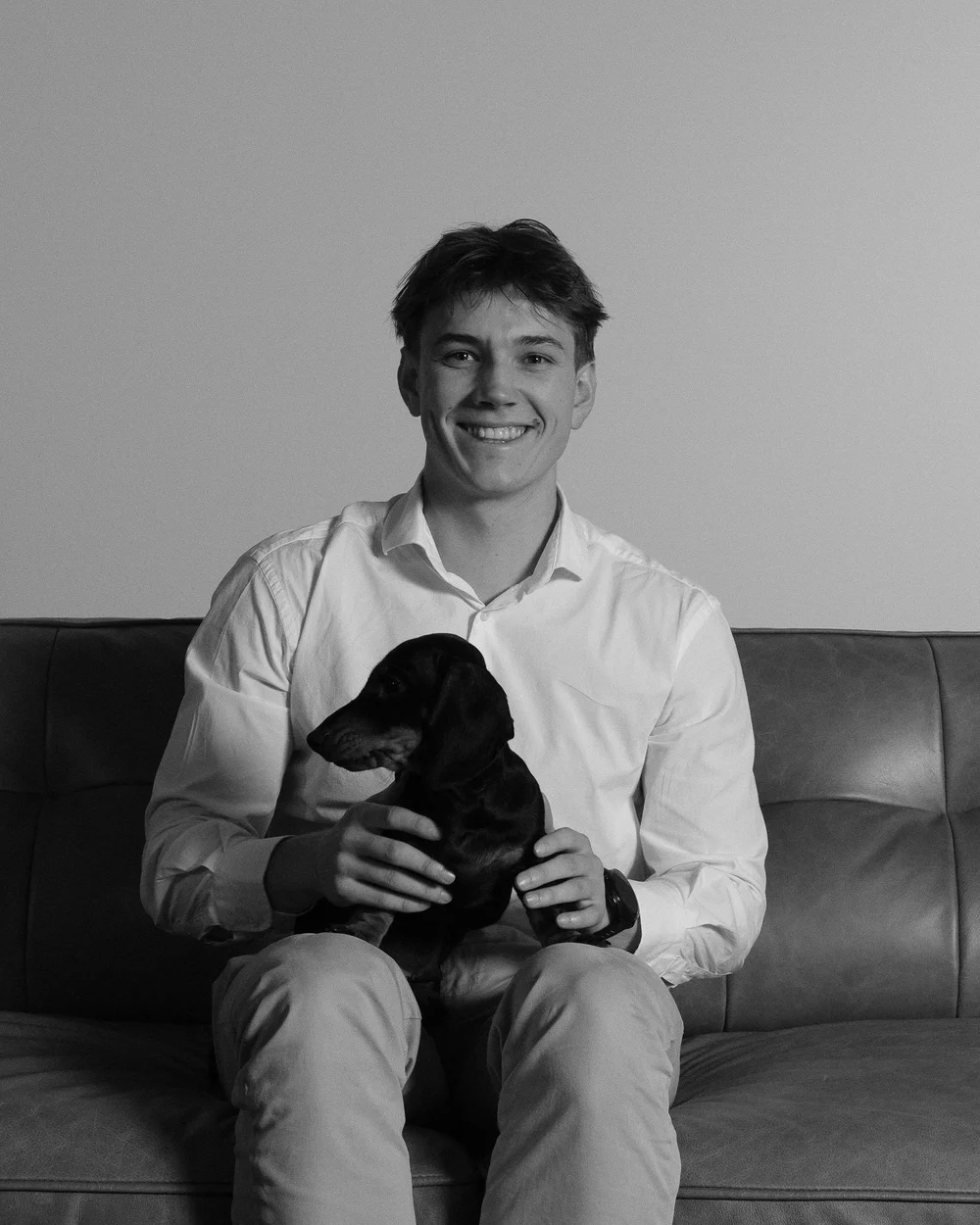 Matty with the office dog