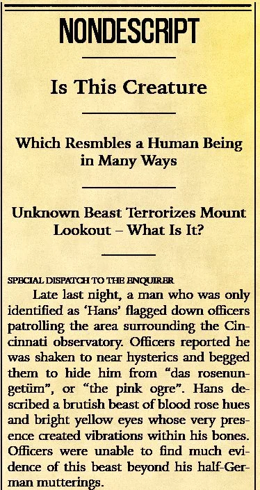 Object #AZ.CE.1874.1
Newspaper clipping from morning edition of Cincinnati Enquirer, Dec 10, 1875.
