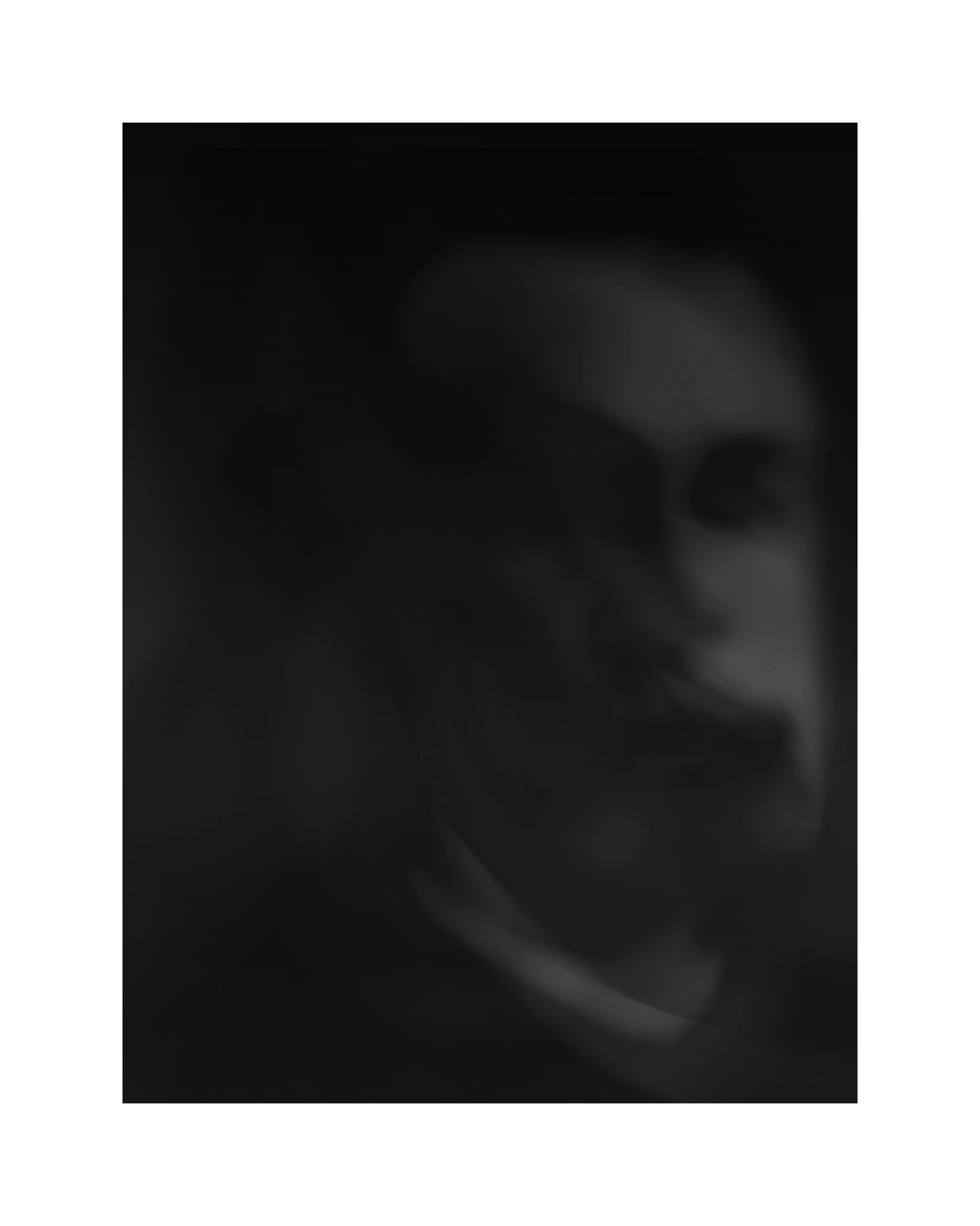 Thoughtograph (1)
Gelatin silver print, 8 x 10 in. artist unknown, 1989.
According to documents included in the original Kylä Media Collection donation, this image was allegedly created by the photographer through psychic energy directly transmitted 