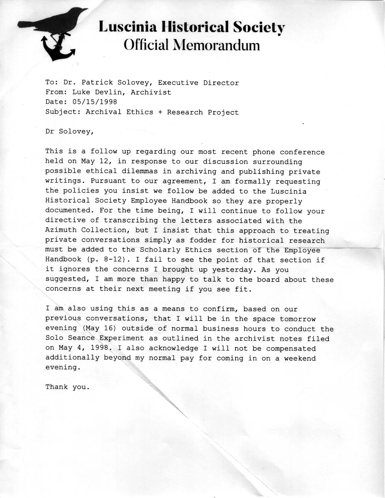 Object #AZ.ME98.3 (copy). Original object kept in offsite storage, photocopy made 2025