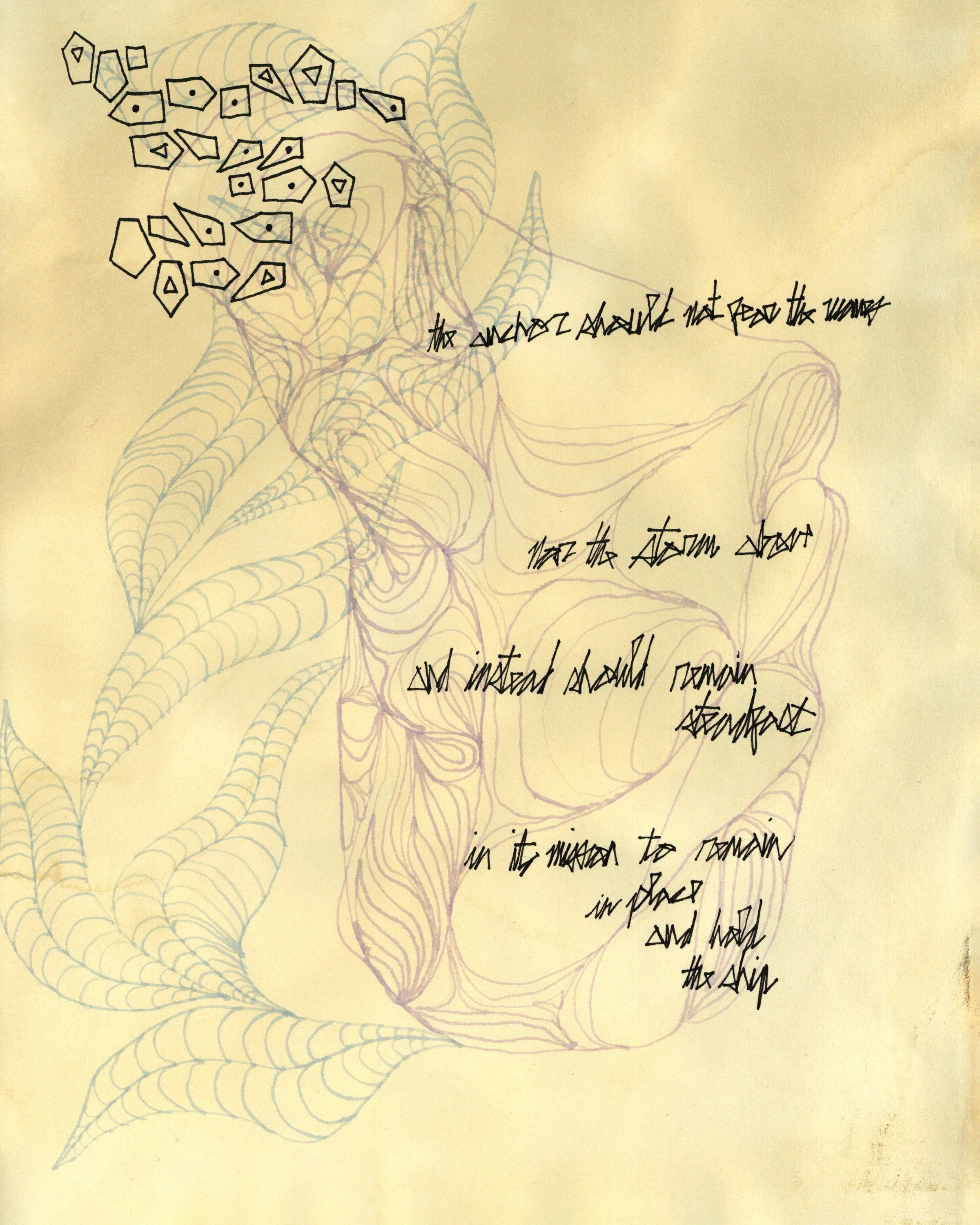 Automatic drawing, object #AZ1084.P1.2. C. 1885-95, 8 x 10 in. Watercolor and ink on paper.