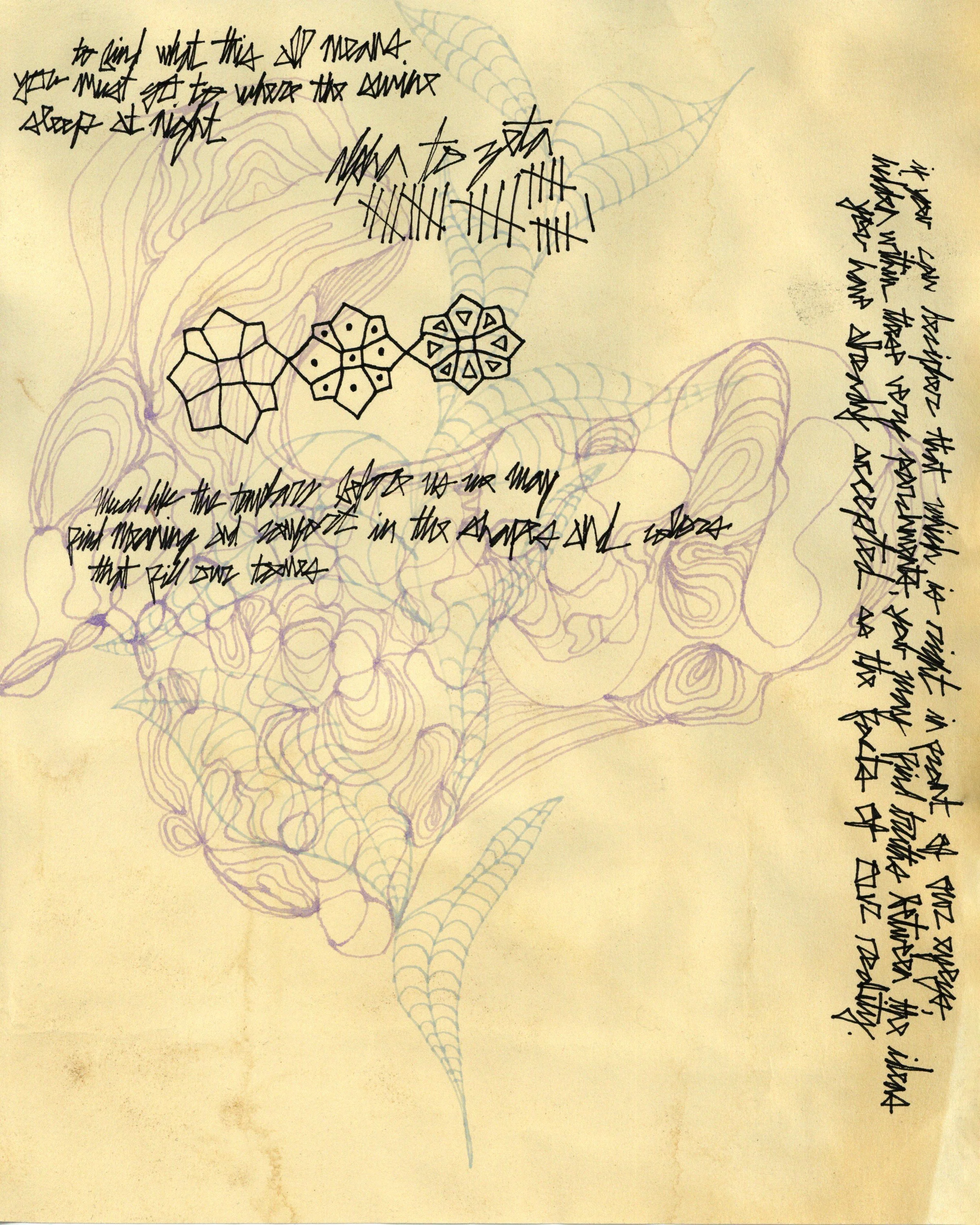 Automatic drawing, object #AZ1084.P1.1. C. 1885-95, 8 x 10 in. Watercolor and ink on paper.