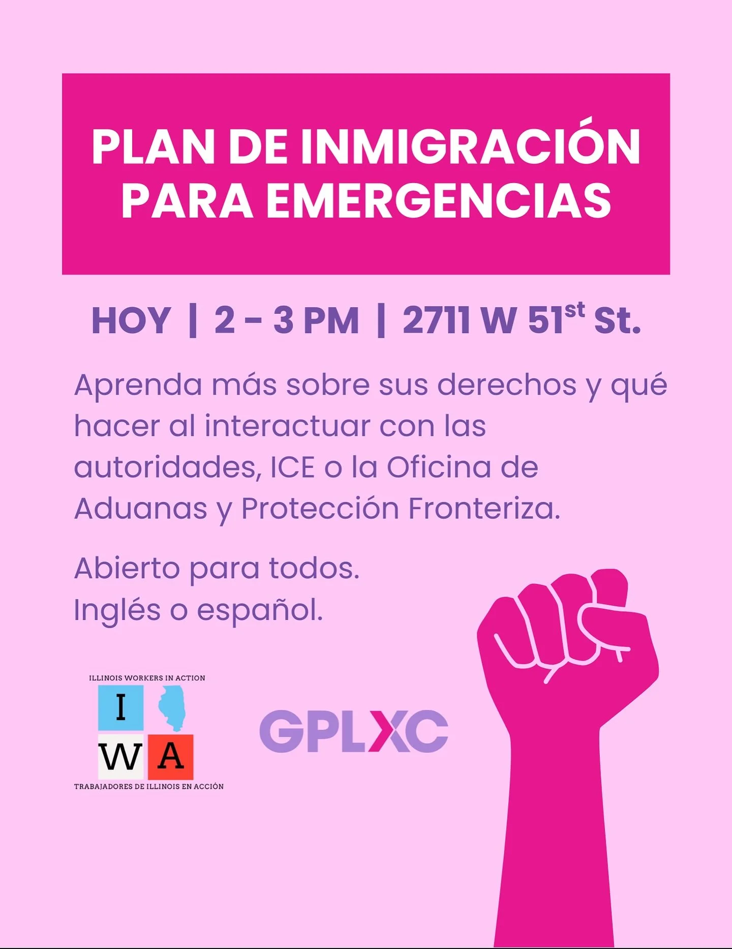 Happening today, stop by for emergency planning support from 2-3.