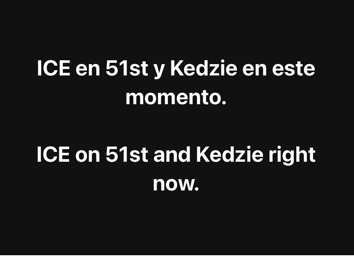 Happening right now, Ice is at the supermall located on 51st and Kedzie near the orange line station.
