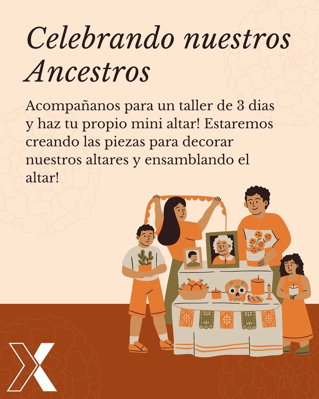 Celebrando Nuestros Ancestros 🌼 acompa&ntilde;anos en GPLXC Bienestar para este taller gratuito de 3 dias donde tendras la oportunidad de crear tu propio mini altar 🕯️ Espacio es limitado y todos los materiales ser&aacute;n proporcionados. 

Este t