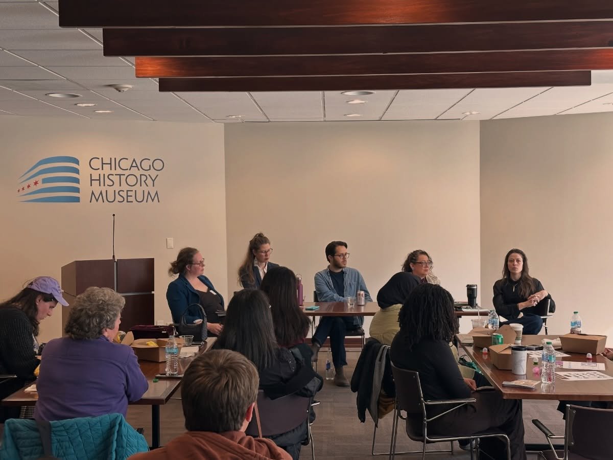 GPLXC Executive Director Antonio Santos joined a panel at The Chicago History Museum today to speak to students and faculty from Northwestern University about our work in community and his work on the museums Aqu&iacute; En Chicago exhibition.