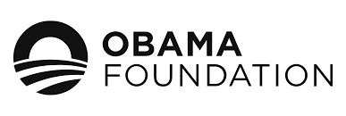 Logo of the Obama Foundation featuring a stylized black and white circular emblem and the text 'OBAMA FOUNDATION'.