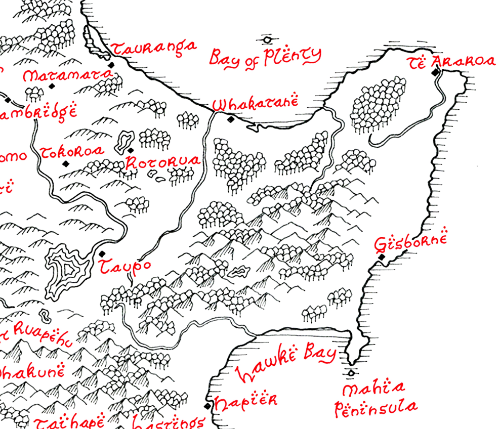 Map of South Island of New Zealand