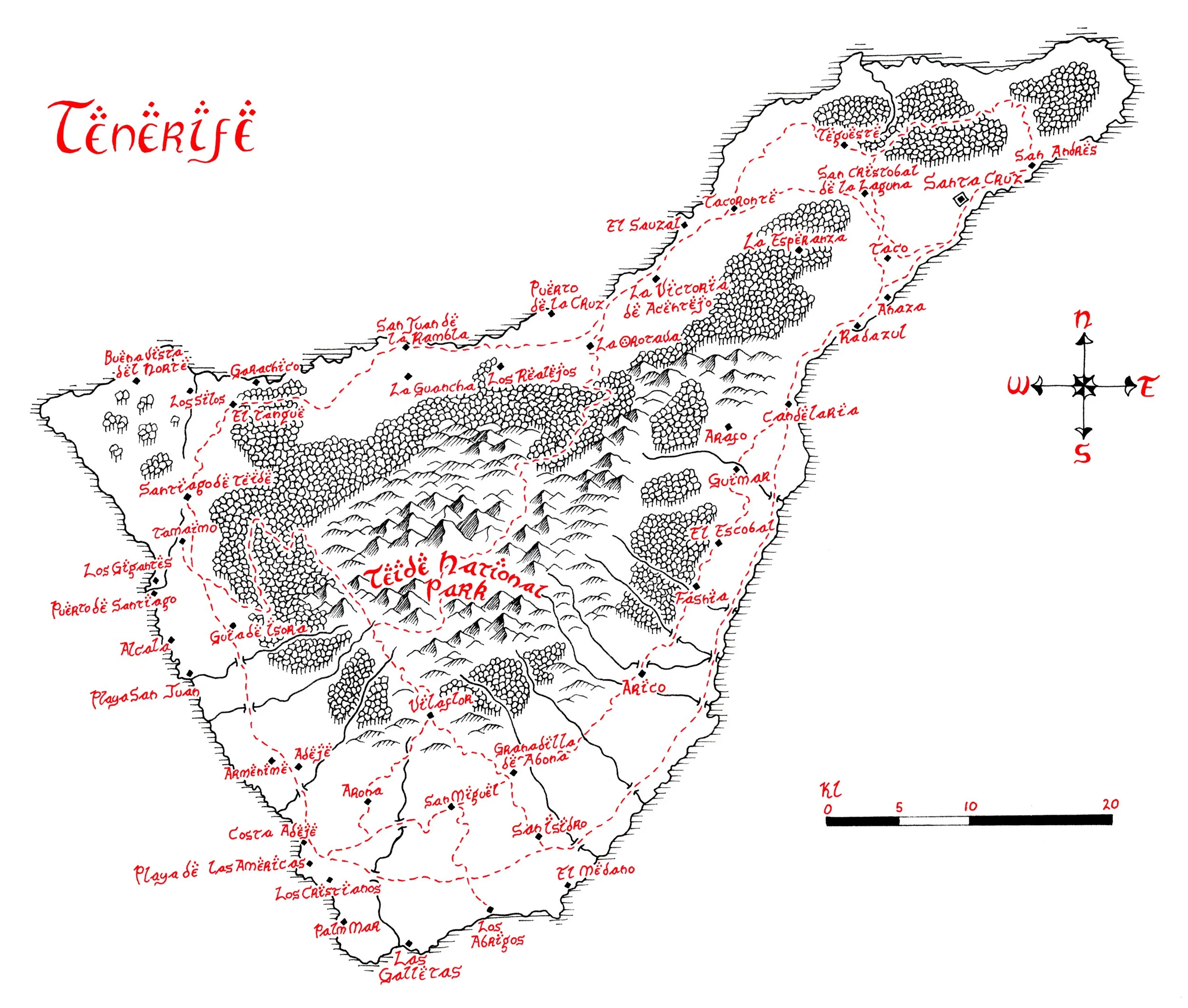 Tolkien Map of Tenerife