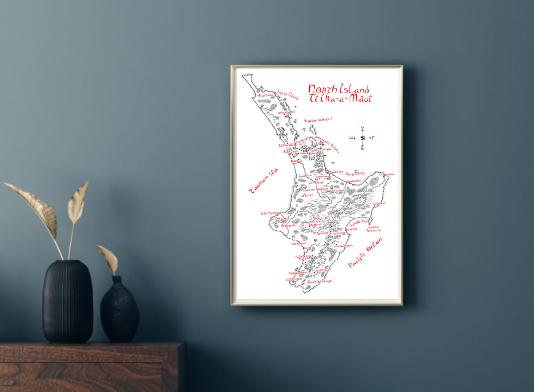 Map of South Island of New Zealand