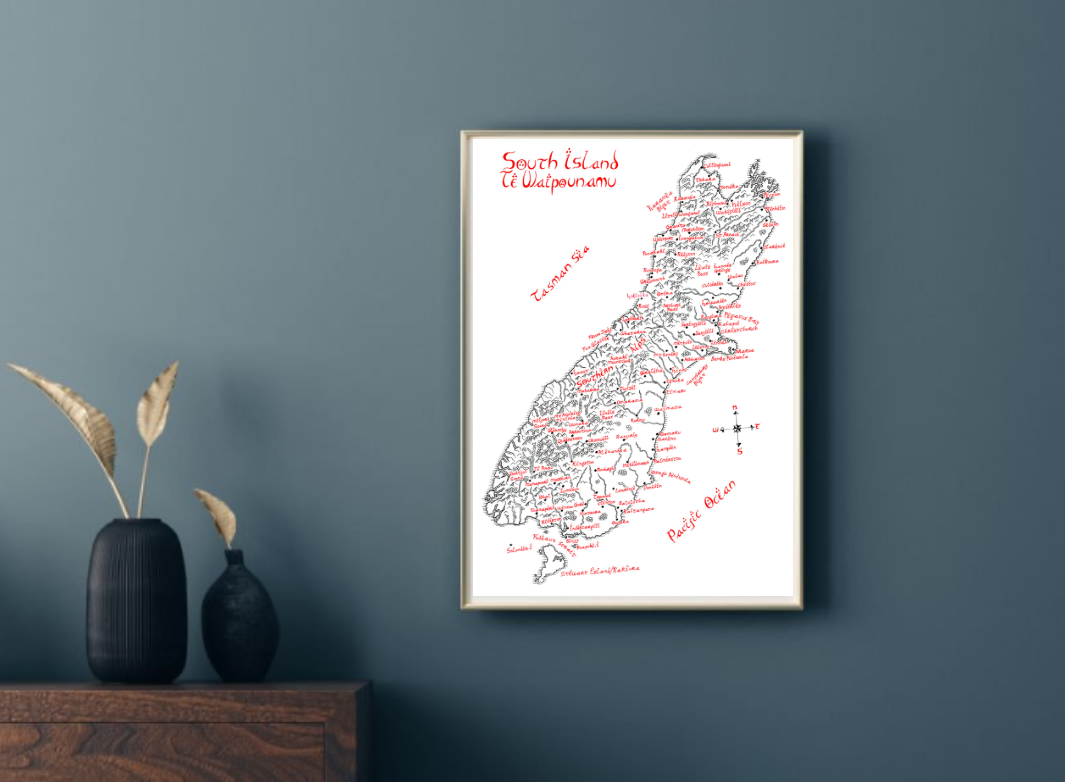 Tolkien Map of South Island of New Zealand