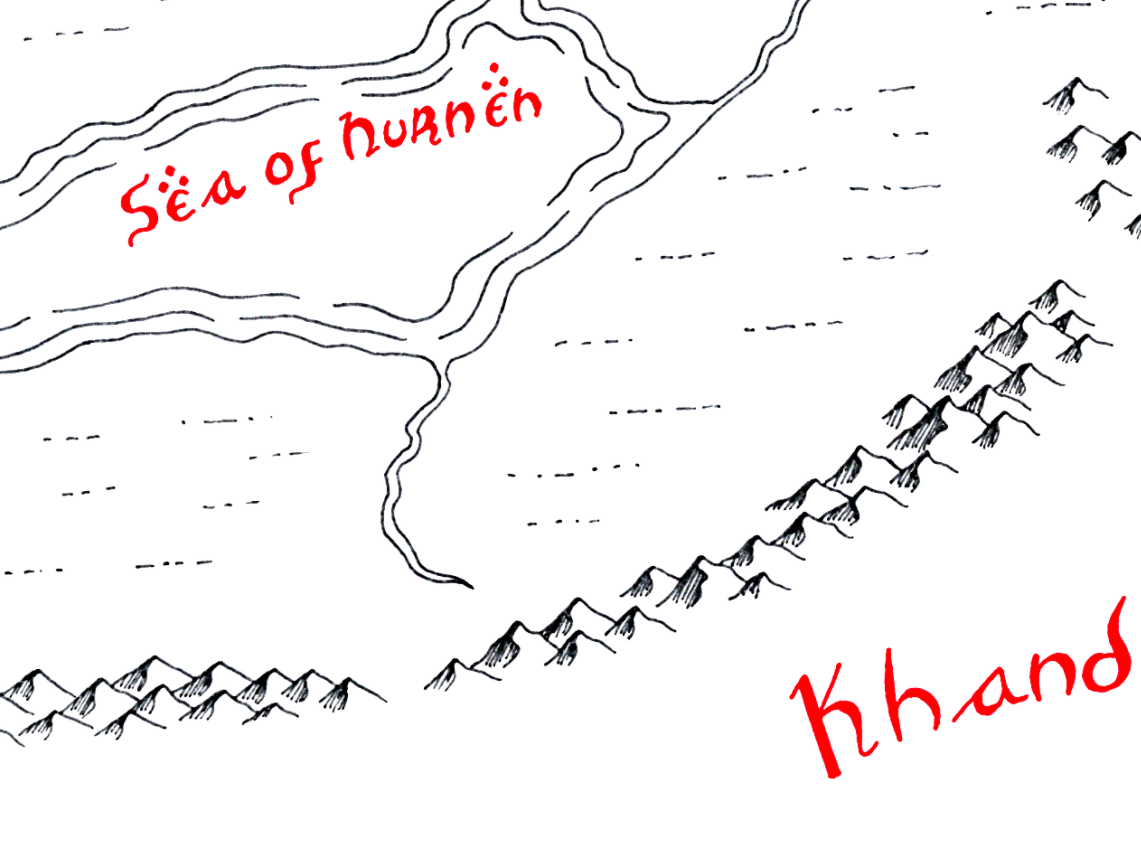 Hand drawn map of Mordor