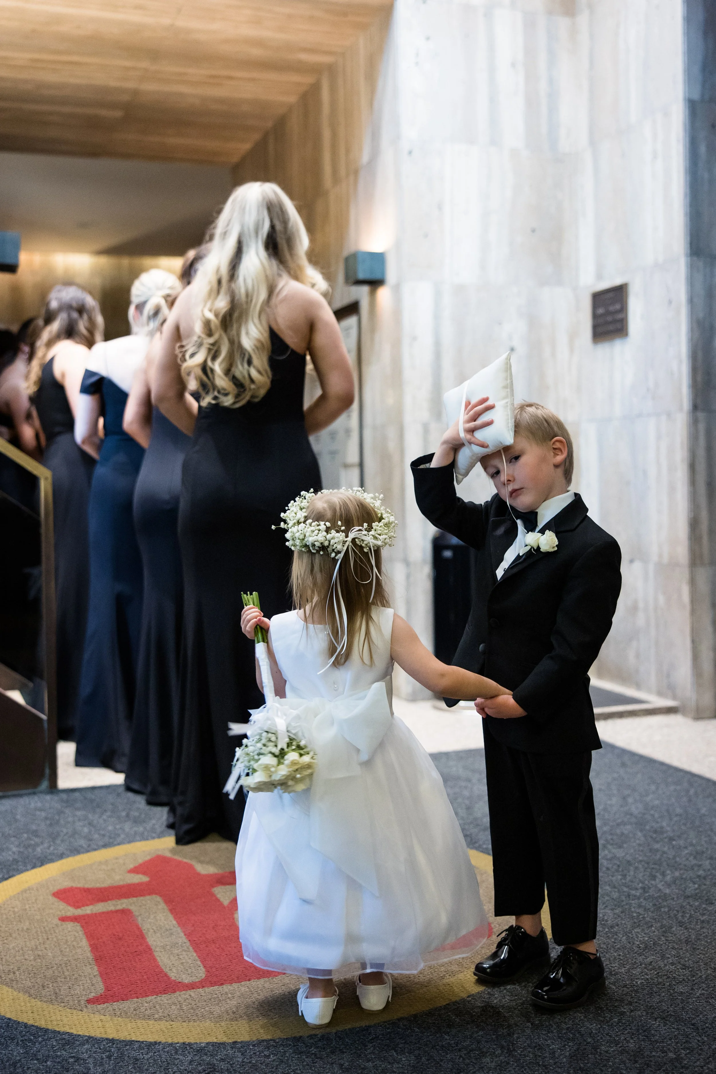 Ring Bearer Flower Girl Before Chicago Wedding Ceremony