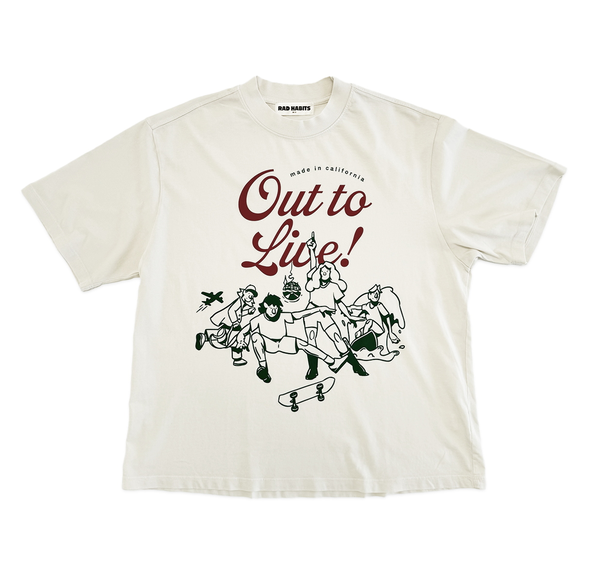 Out to Live! Cream Graphic Tee .png