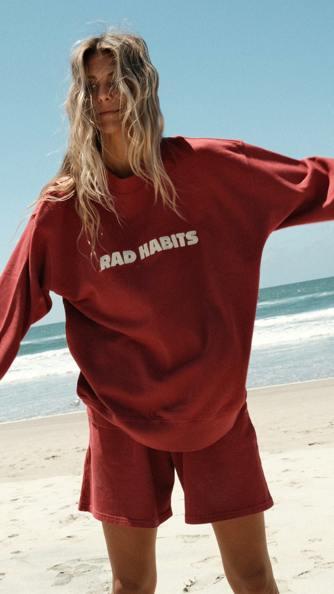Rad Habits Crewneck - Red