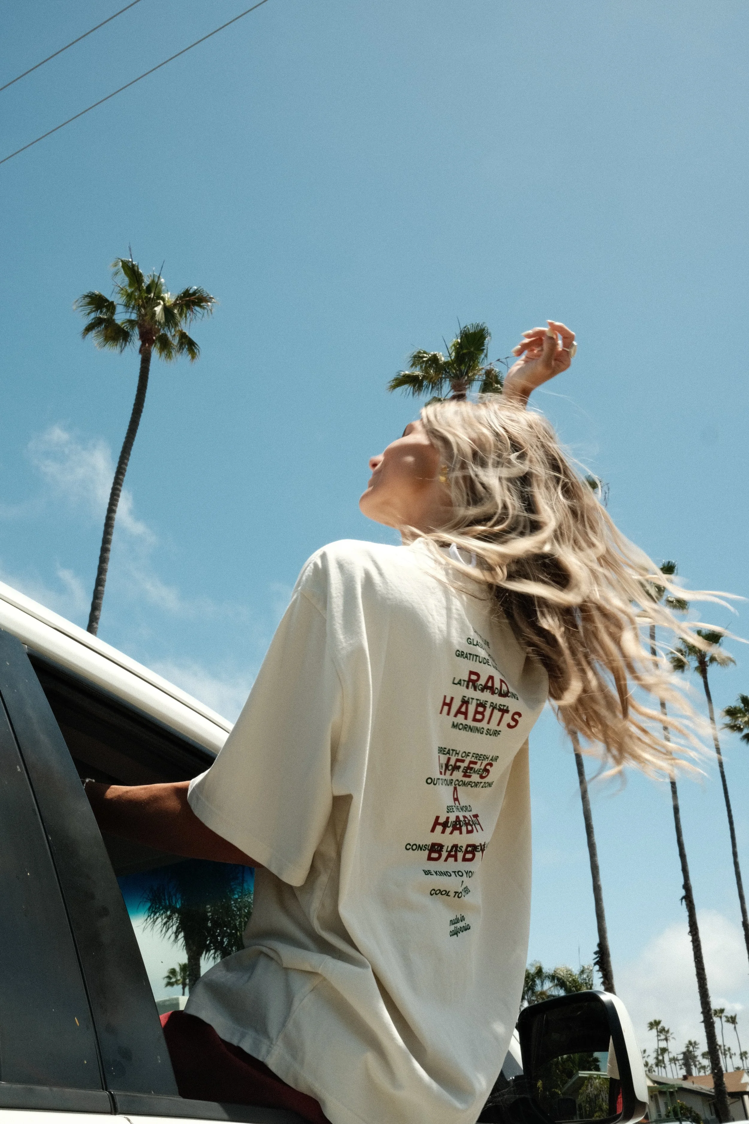 Rad Habits Oversized Original Graphic Tee - Cream