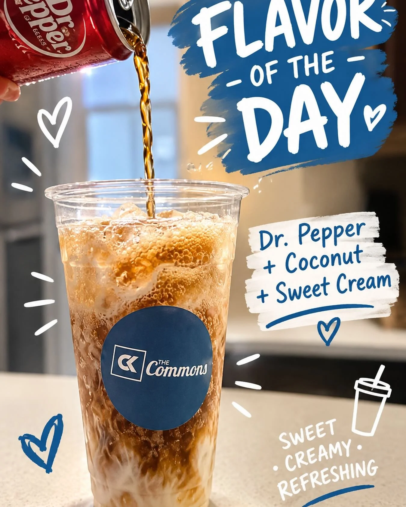 🥤✨ FLAVOR OF THE DAY IS HERE! ✨🥤

Ready to sip on something a little different? 👀 Our Dr. Pepper + Coconut + Sweet Cream Dirty Soda is the perfect sweet, creamy pick-me-up! 🤎🥥

And while you&rsquo;re here&hellip; why not take a tour? 🏡💙 Come c