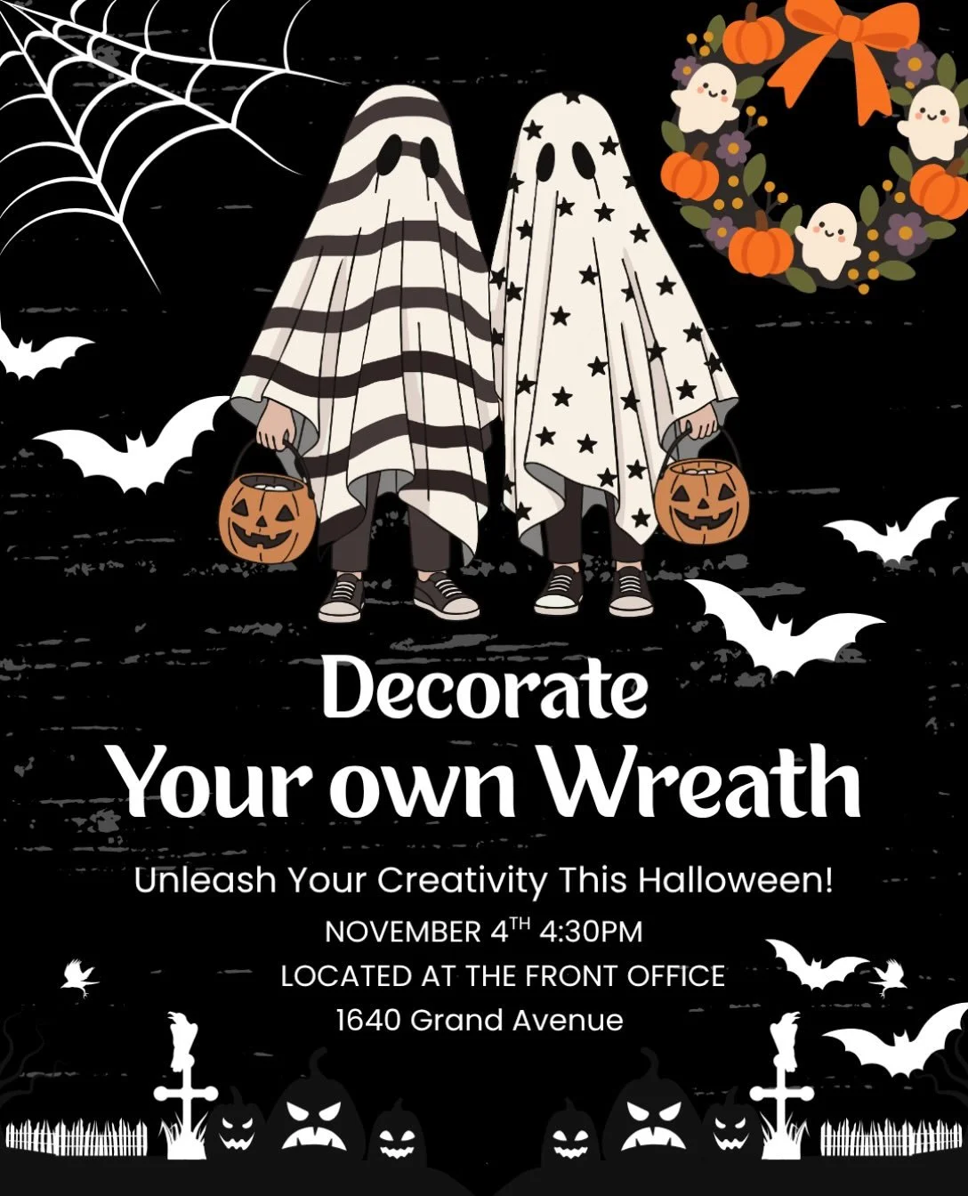 🍂🎀 Let&rsquo;s get crafty! Join us on November 4th at 4:30 PM for a fun DIY wreath-making event! 🌿✨ Come get creative, make something cute to hang on your front door, and enjoy some quality time with our community👻 #offcampushousing #communityeve