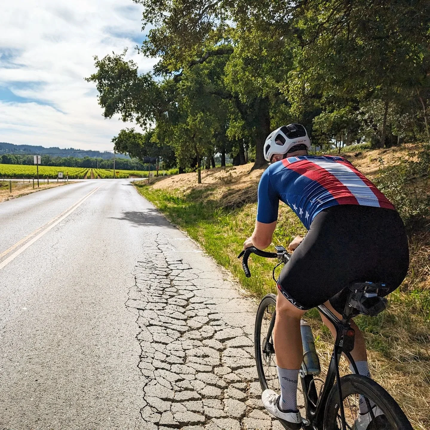 Bryan is working on his cobblestone riding skills. 

#americancobbles