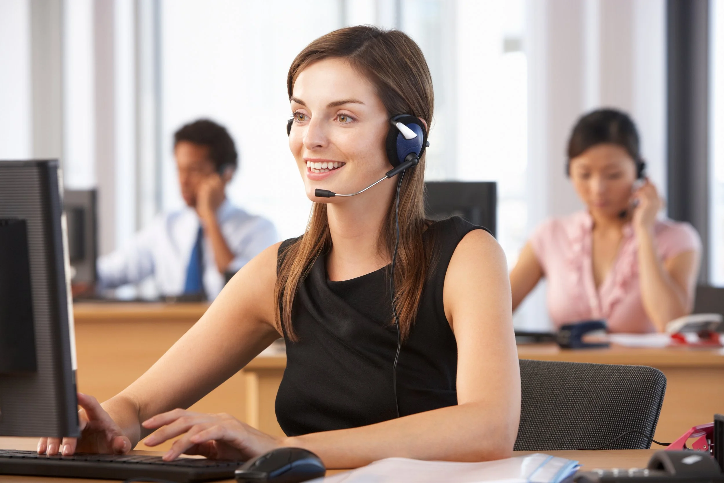 smiling professional woman with hidden anxiety