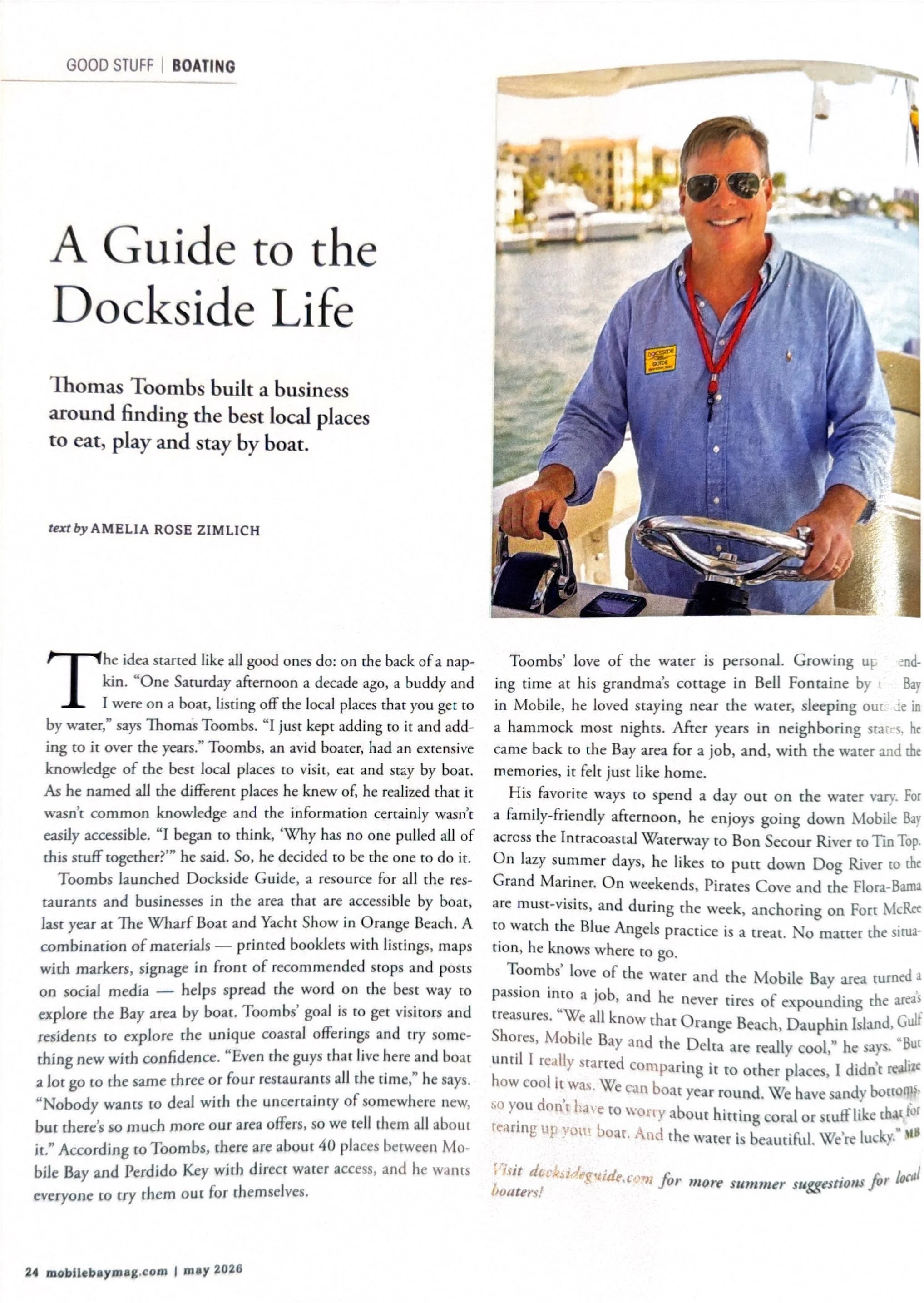 Dockside Guide Lands in Mobile Bay's Summer Fun Issue