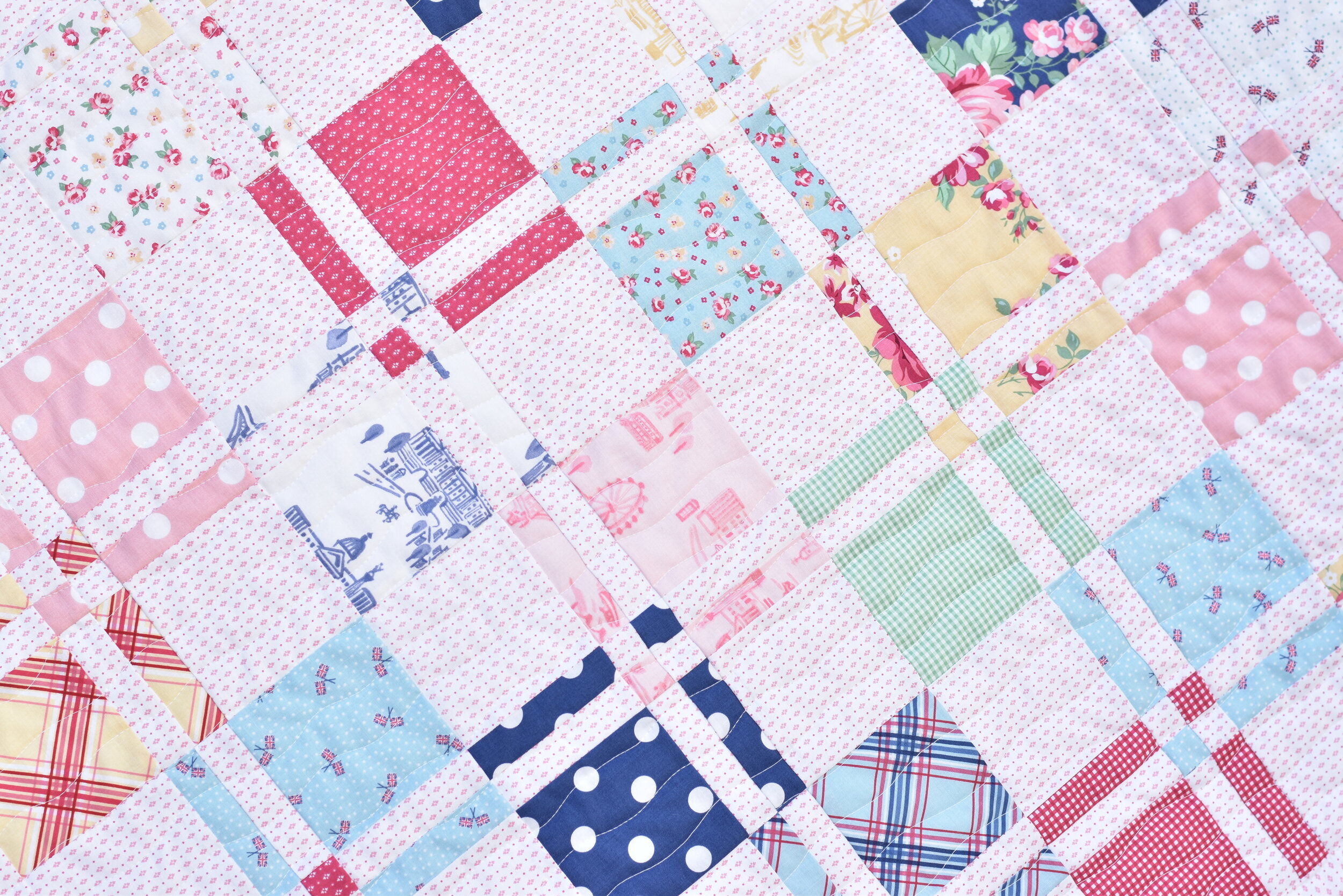 Simple Charm Pack Baby Quilt Pattern - Free Four Square Quilt Pattern