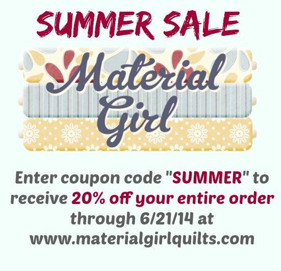 Summer Sale at Material Girl Quilts