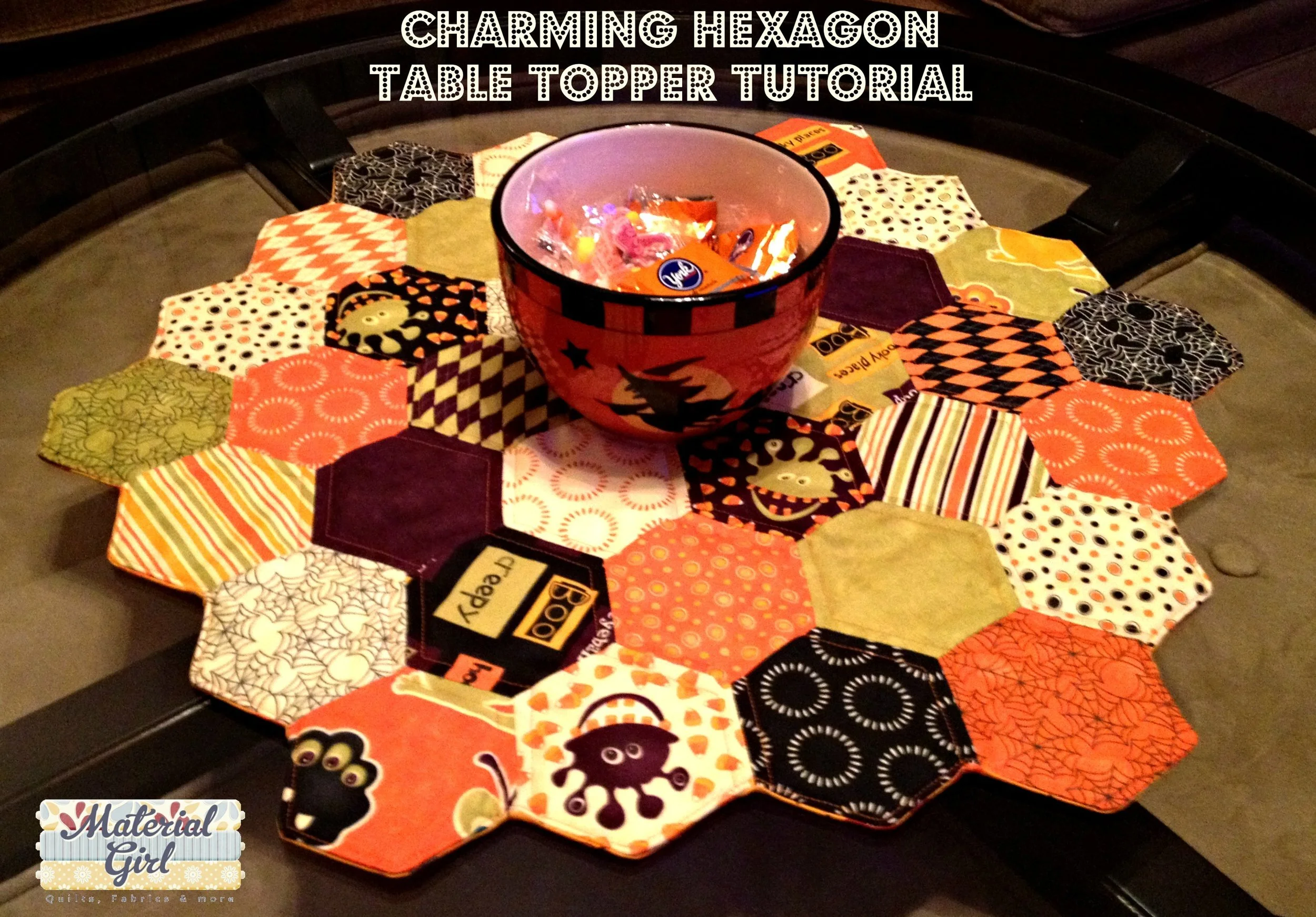 Charming Hexagon Table Topper {tutorial} — Material Girl Quilts