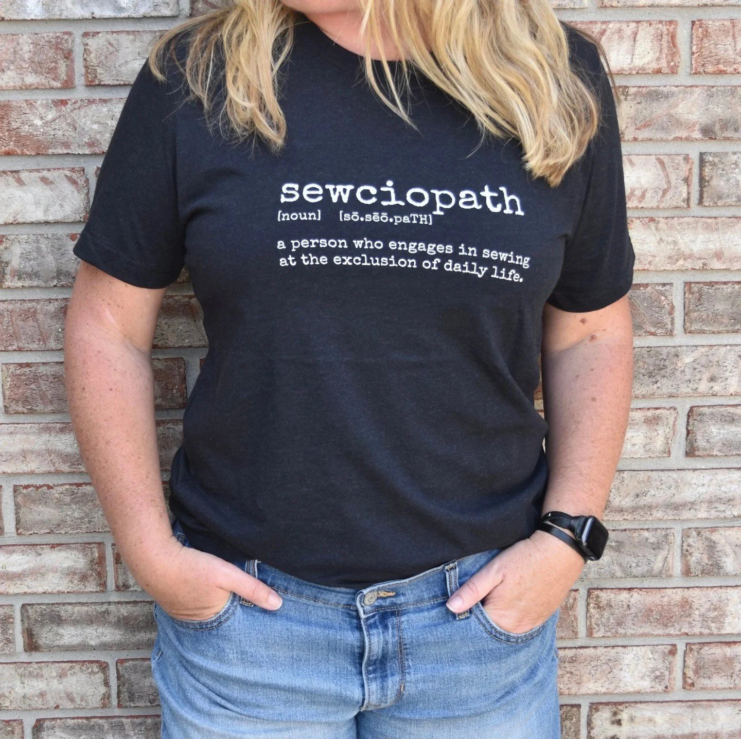 Tag your favorite sewciopath😉⁠
⁠
This t-shirt is a hilarious way to showcase your passion for sewing. It feels soft and lightweight, with the right amount of stretch. It's comfortable and flattering for all. Oh yeah, and we have it in a bunch of cut