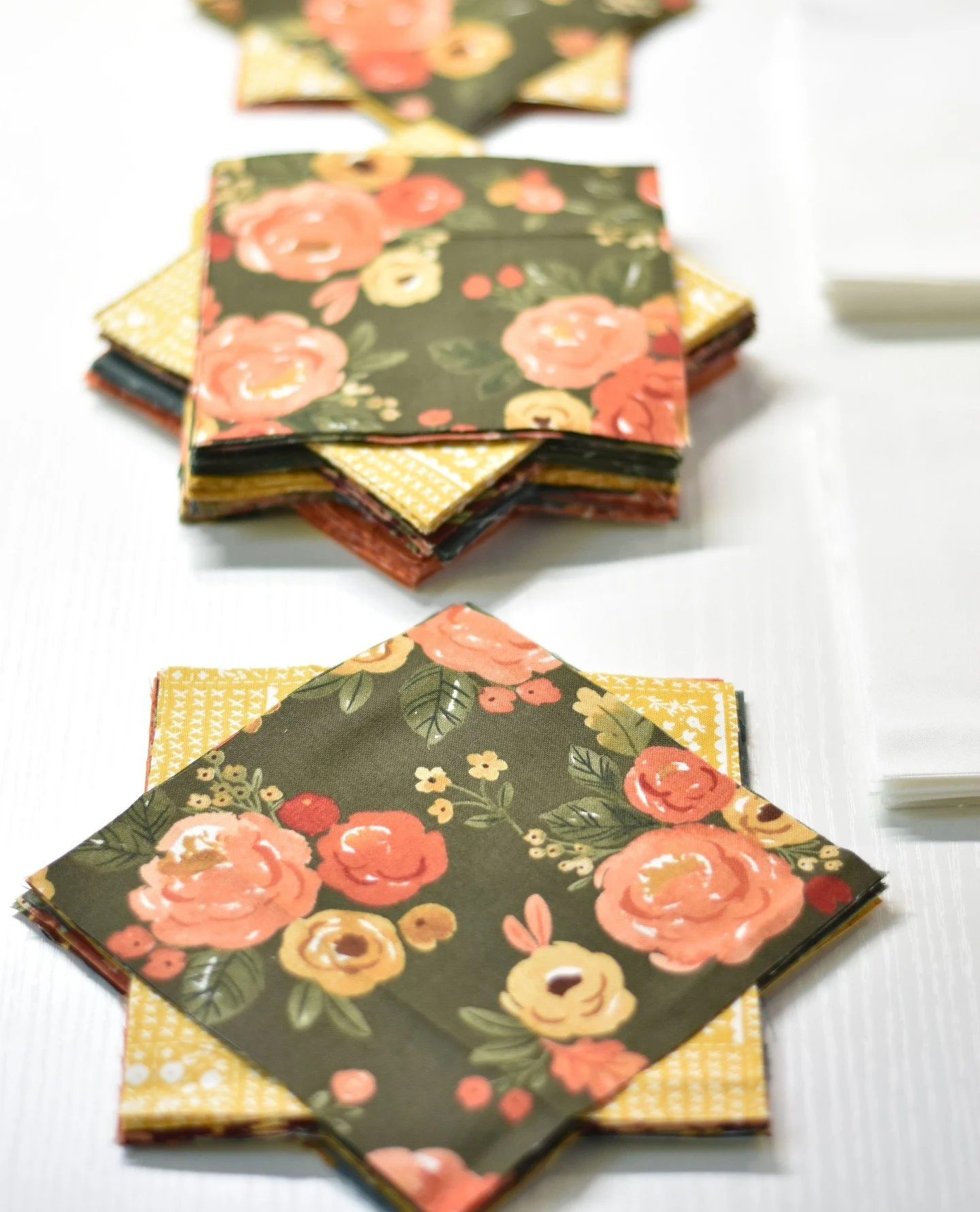 It's officially feeling like fall around here - and these Happy Fall Days fabrics by @kelseycarlsonart are just waiting for me to stitch them up!⁠
⁠
What is your favorite fall quilt pattern? 🍁 These beauties will be transformed into a new pattern co