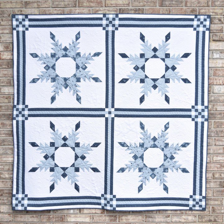 Christmas may be over, but winter will continue on for a while and Snowfall is one of my favorite winter quilts to display all season long! ⁠
⁠
Now, I know this pattern looks complicated but, would you believe, NO Y-SEAMS!!⁠
⁠
Comment SHOP or browse 