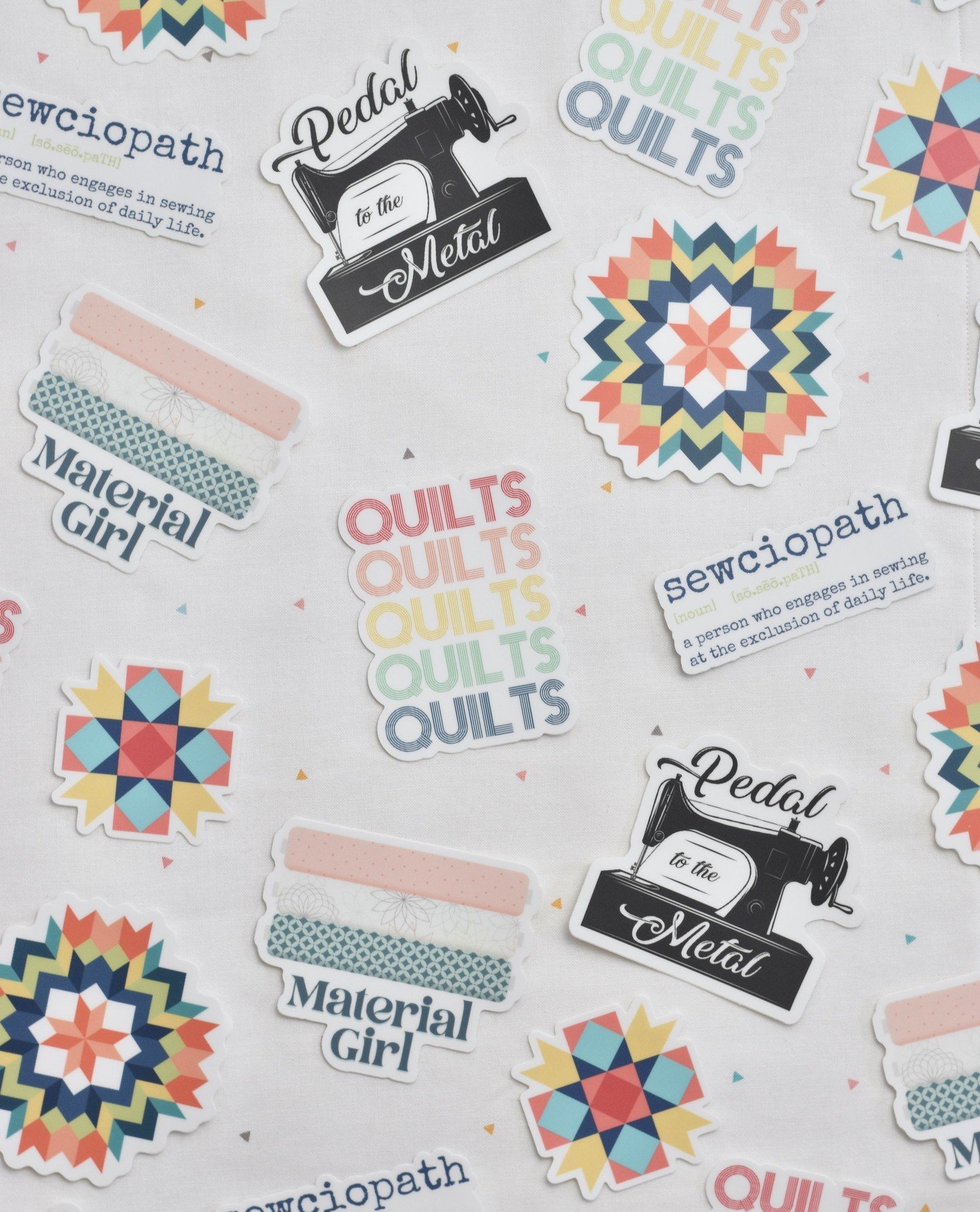 NEW STICKERS IN THE SHOP!!!⁠
⁠
We love stickers in this house and these quilty themed stickers are some of my new favorites 😍 Buy some for yourself or your best quilting friends.⁠
⁠
You can purchase them individually or as a set of 6.  Comment SHOP 