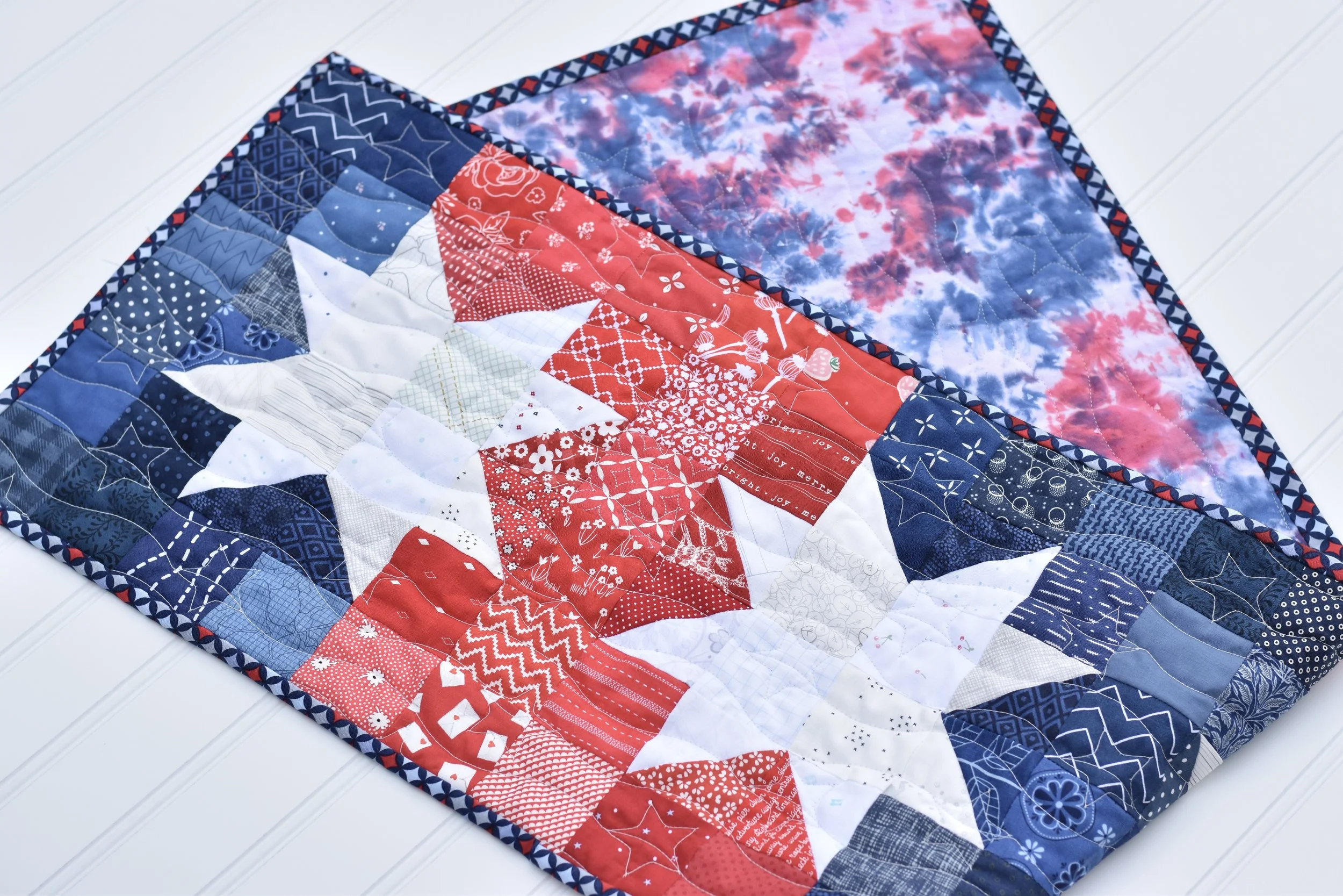 Liberty Lights table runner by Amanda Castor of Material Girl Quilts