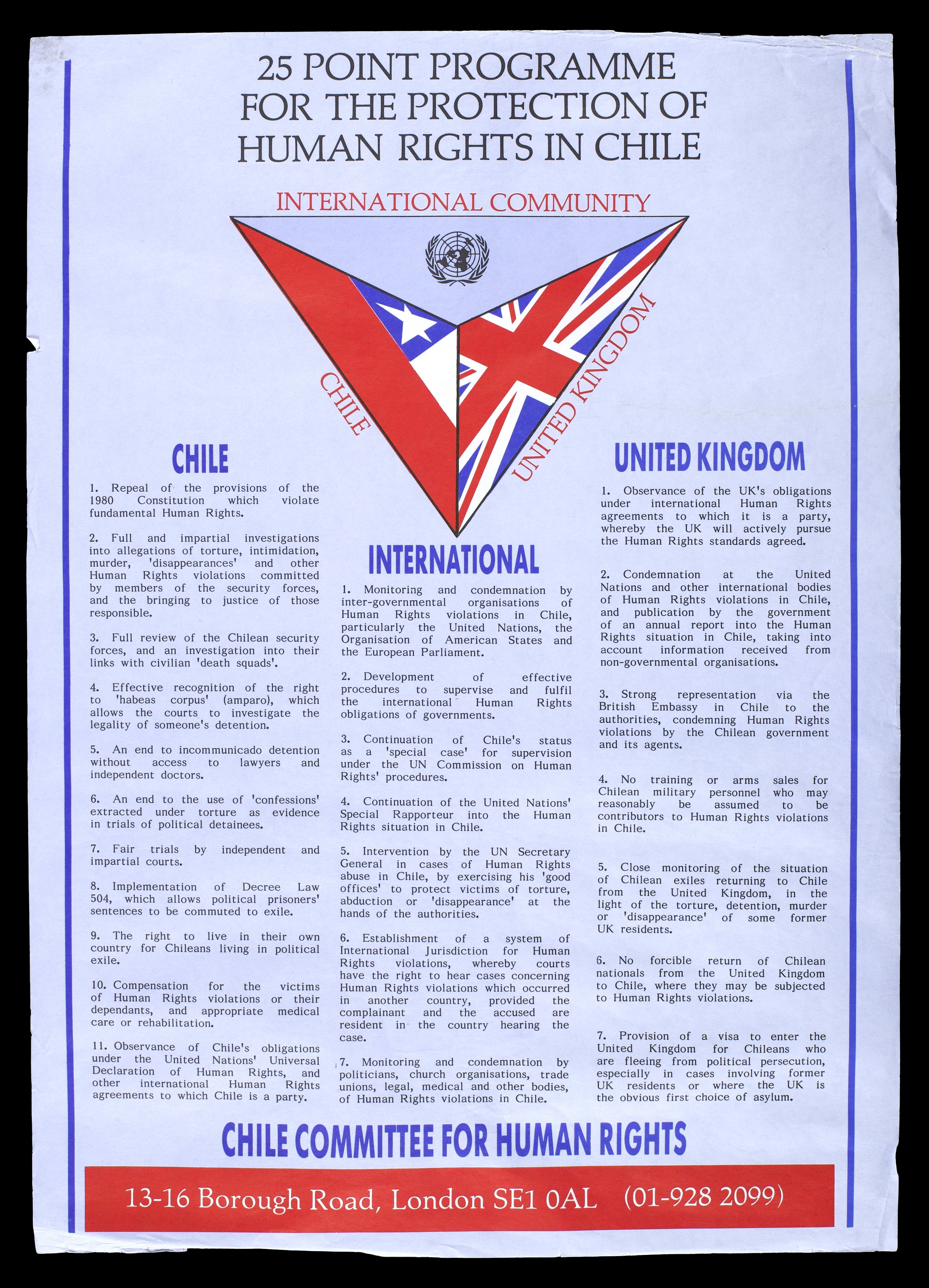 CCHR - "25 Point Programme" - Documenting Chile Collection, Living Refugee Archive, UEL