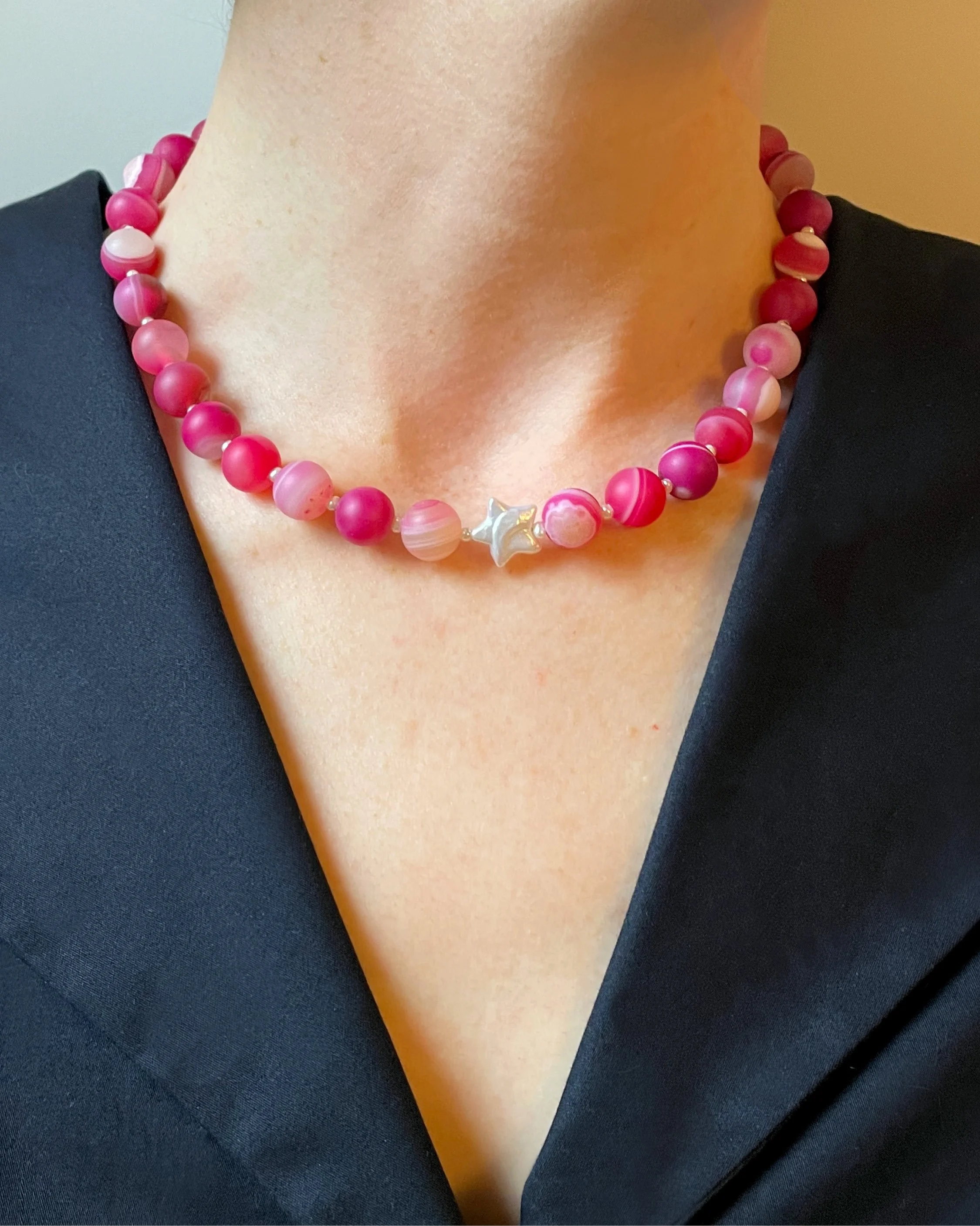 Lone Star Necklace, Fuschia