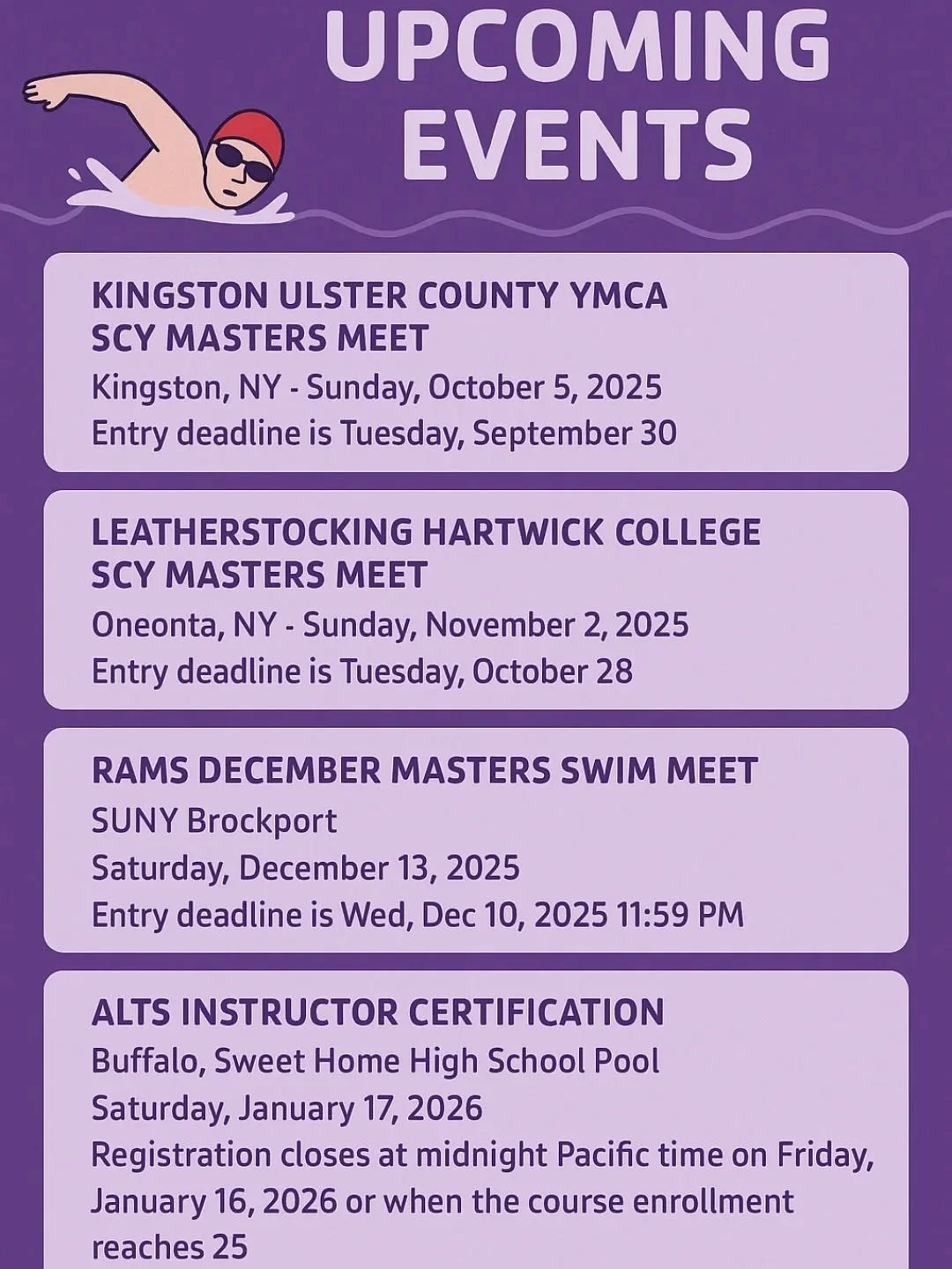 Niagara your calendars are FALL-ing into place! Check out these awesome events that are coming up in our region. Check out the link in bio that goes to our events page for more information on registration! 🍂 🏊&zwj;♂️