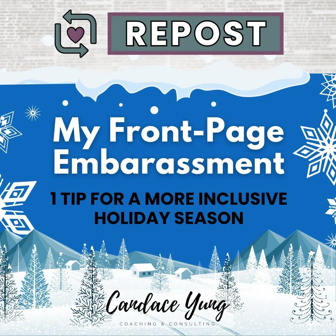 🔄REPOST

"Candace Yung, a Grade 5 Student, Wants Nothing for Christmas.&rdquo;

Remember that time I unexpectedly made headline news...? 😅

Read more about some of my (not so great) experiences and one simple tip to make it a more inclusive ho