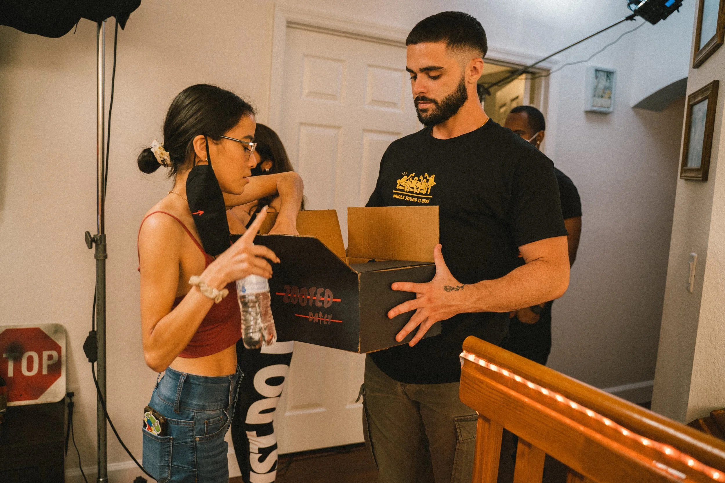 Mimi looking at props.JPG