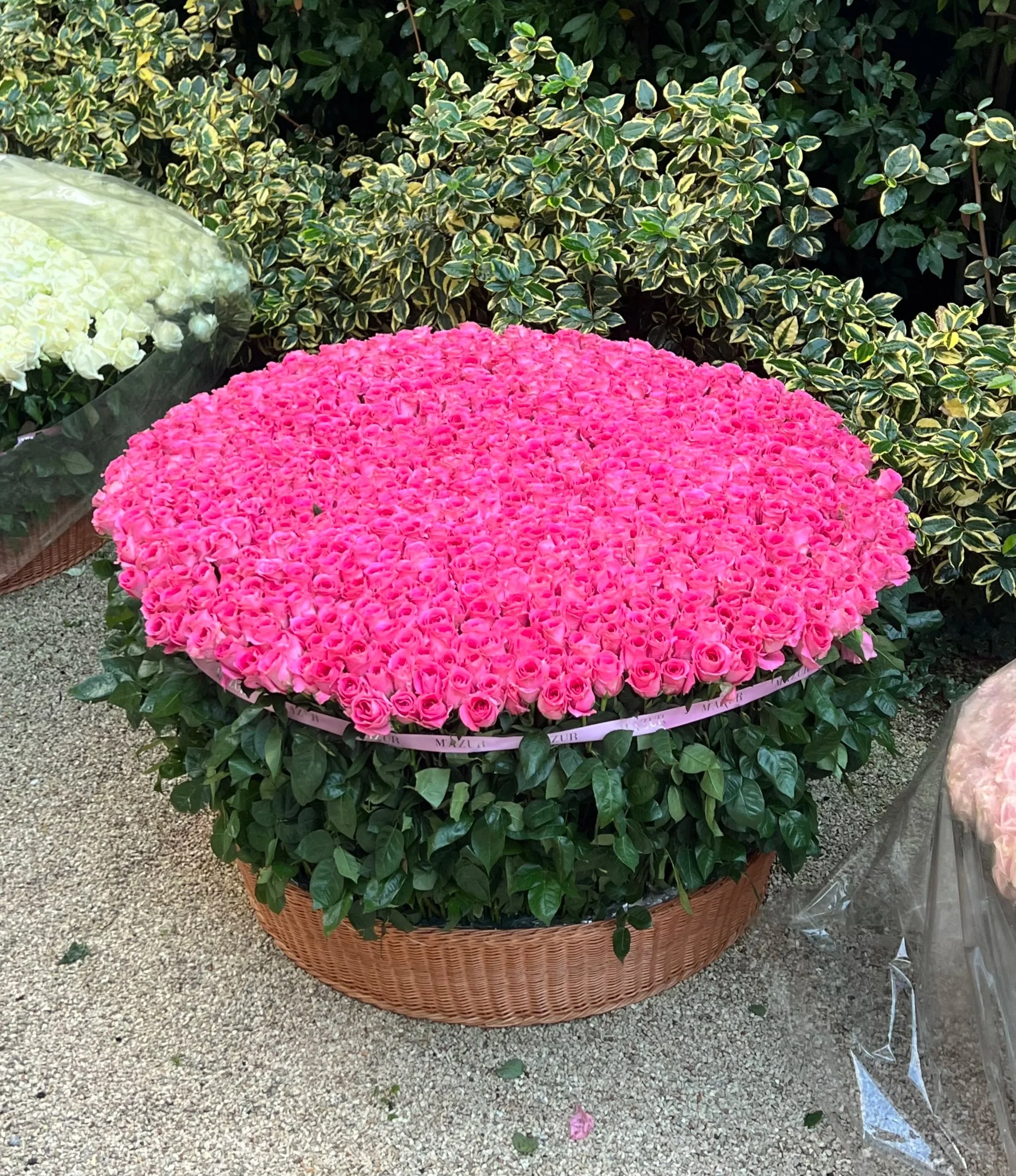 1001 Roses in a basket 70 cm