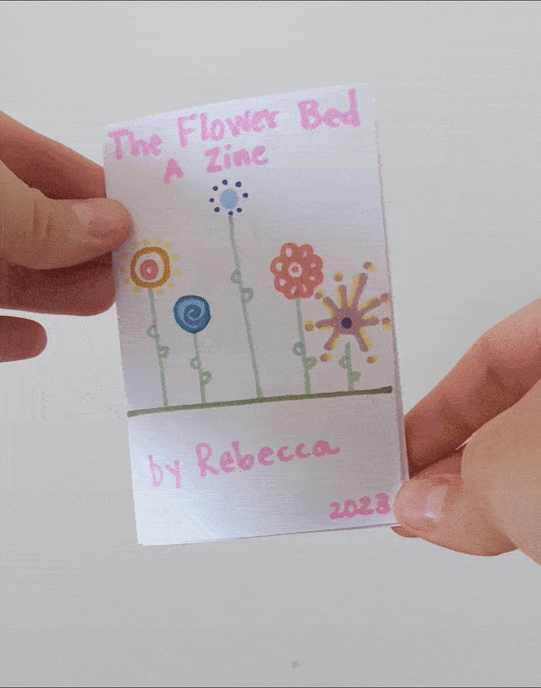 A mini zine made out of a single sheet of paper