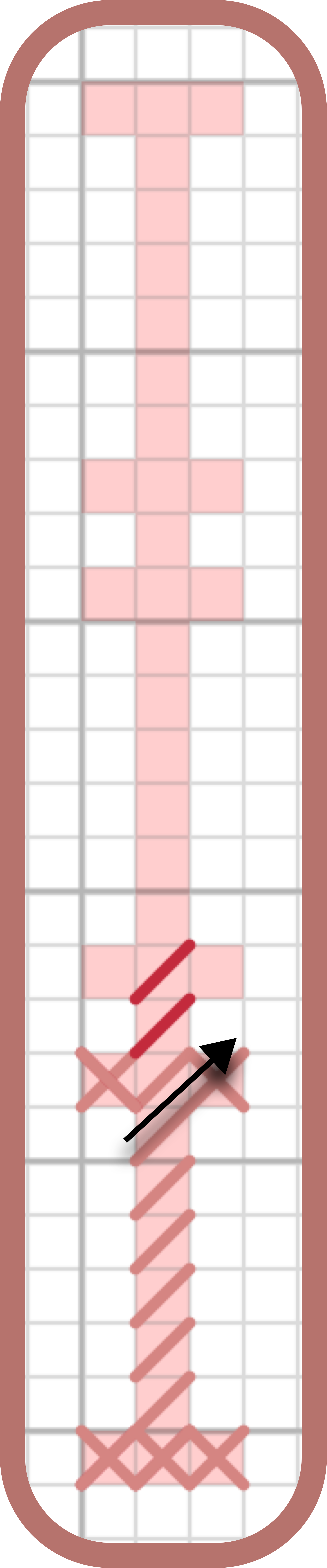 Step 4: Half stitch upwards 2 stitches